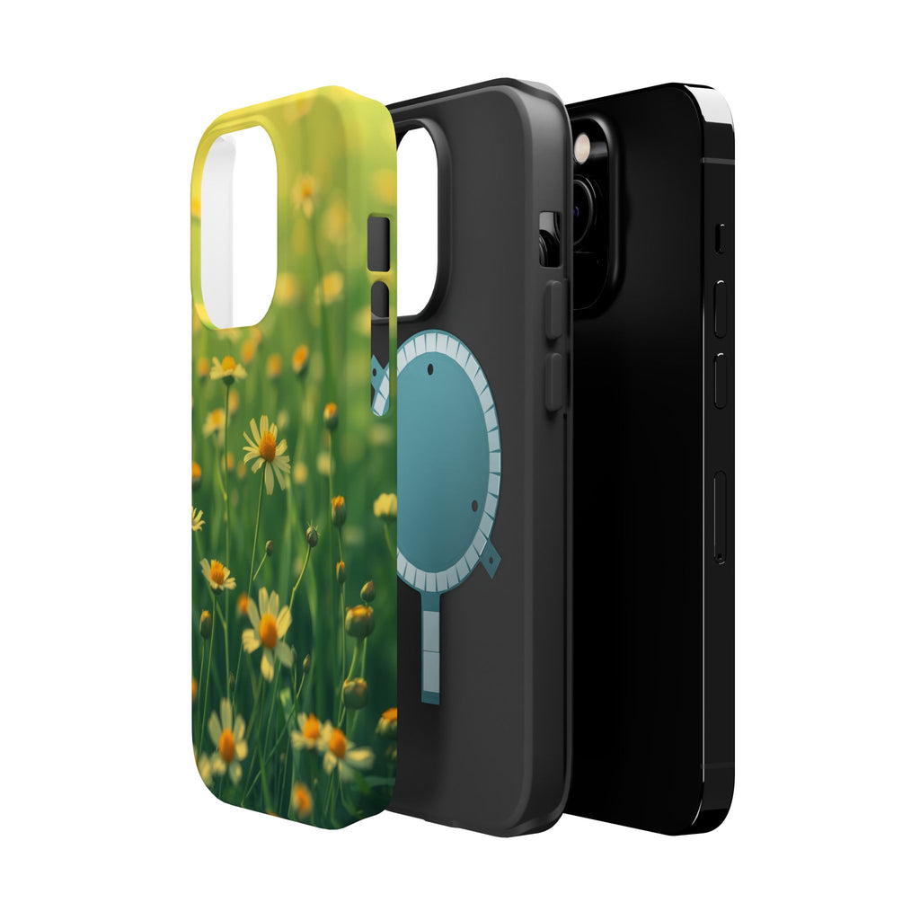 iPhone Emerald Green And Gold Wildflower Field Soft Finish Everyday · iPhone Cas