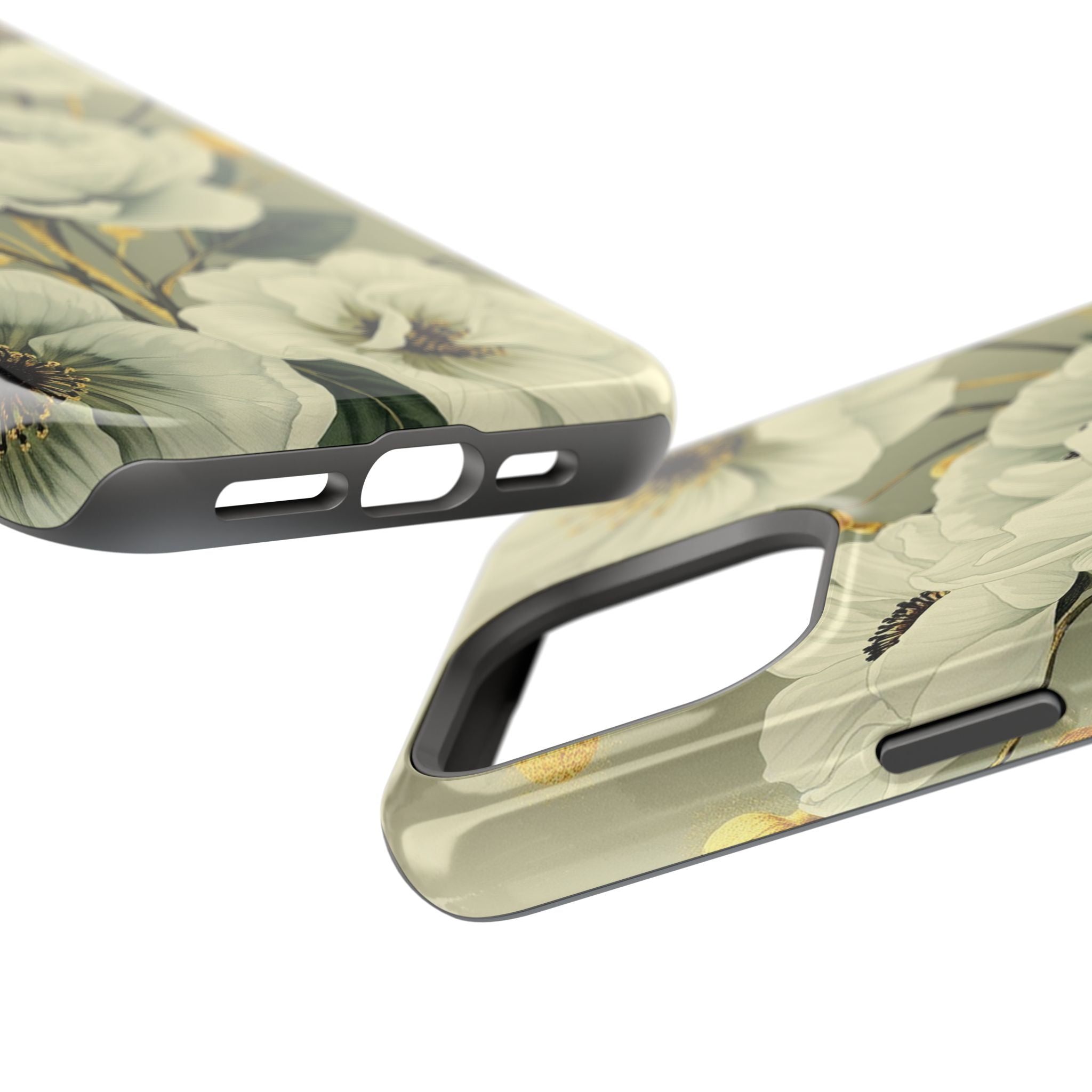 iPhone Sage And Ivory Floral Ink Wash Slim Everyday iPhone 14 Designer · iPhone
