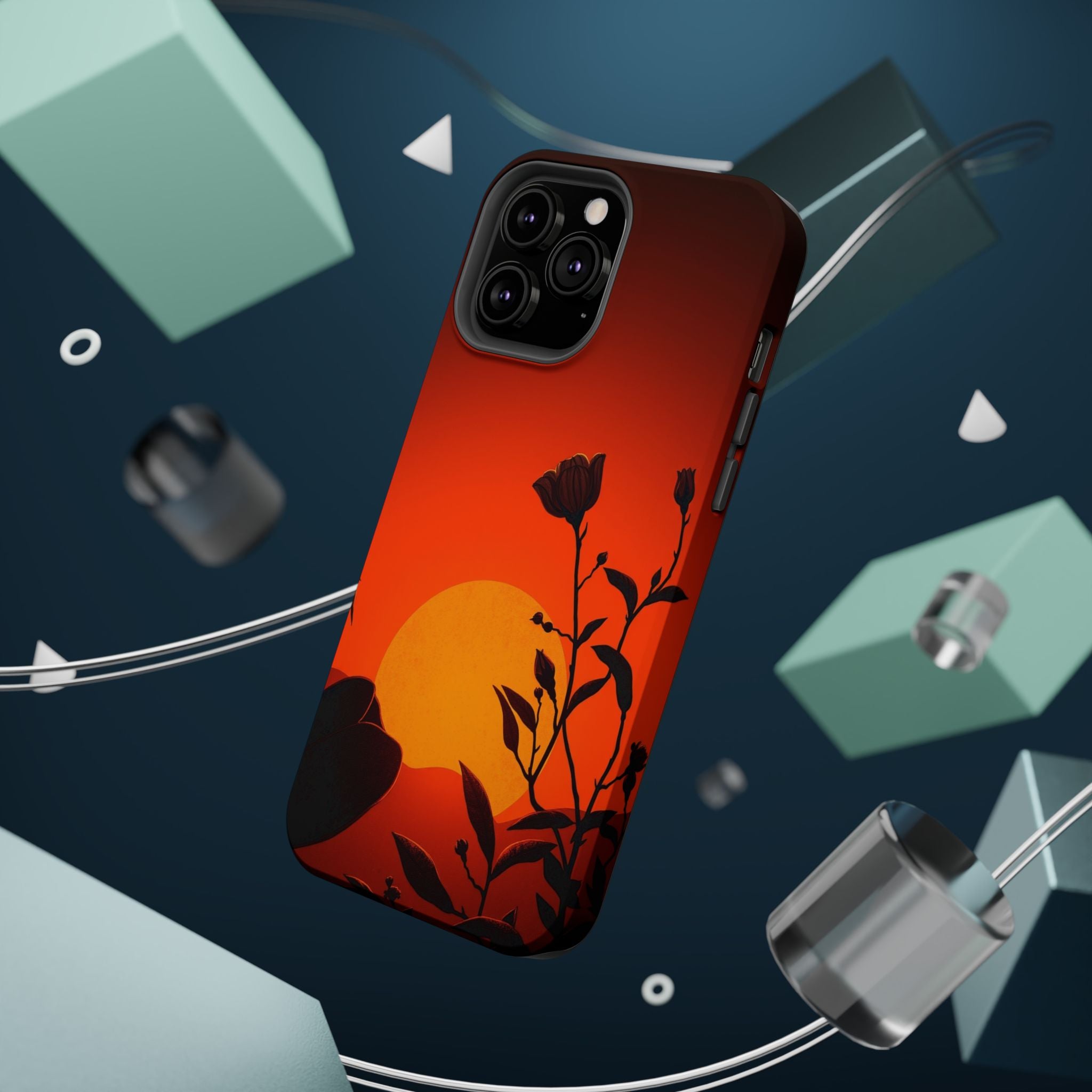 iPhone Bloom and Leaf Dark Gothic Ink Slim Everyday Designer Case · iPhone Case