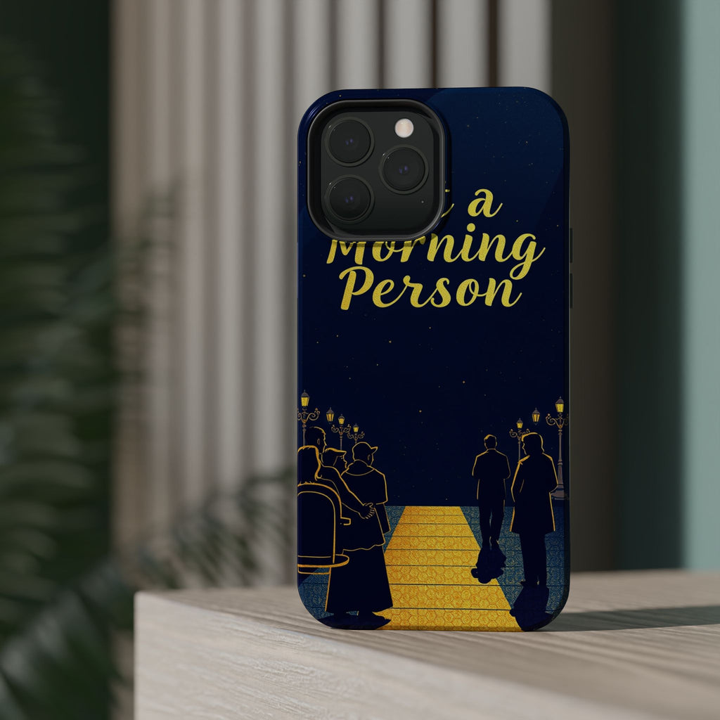 iPhone Midnight Blue And Silver Not a Morning Person Slim Snap Case · iPhone Cas