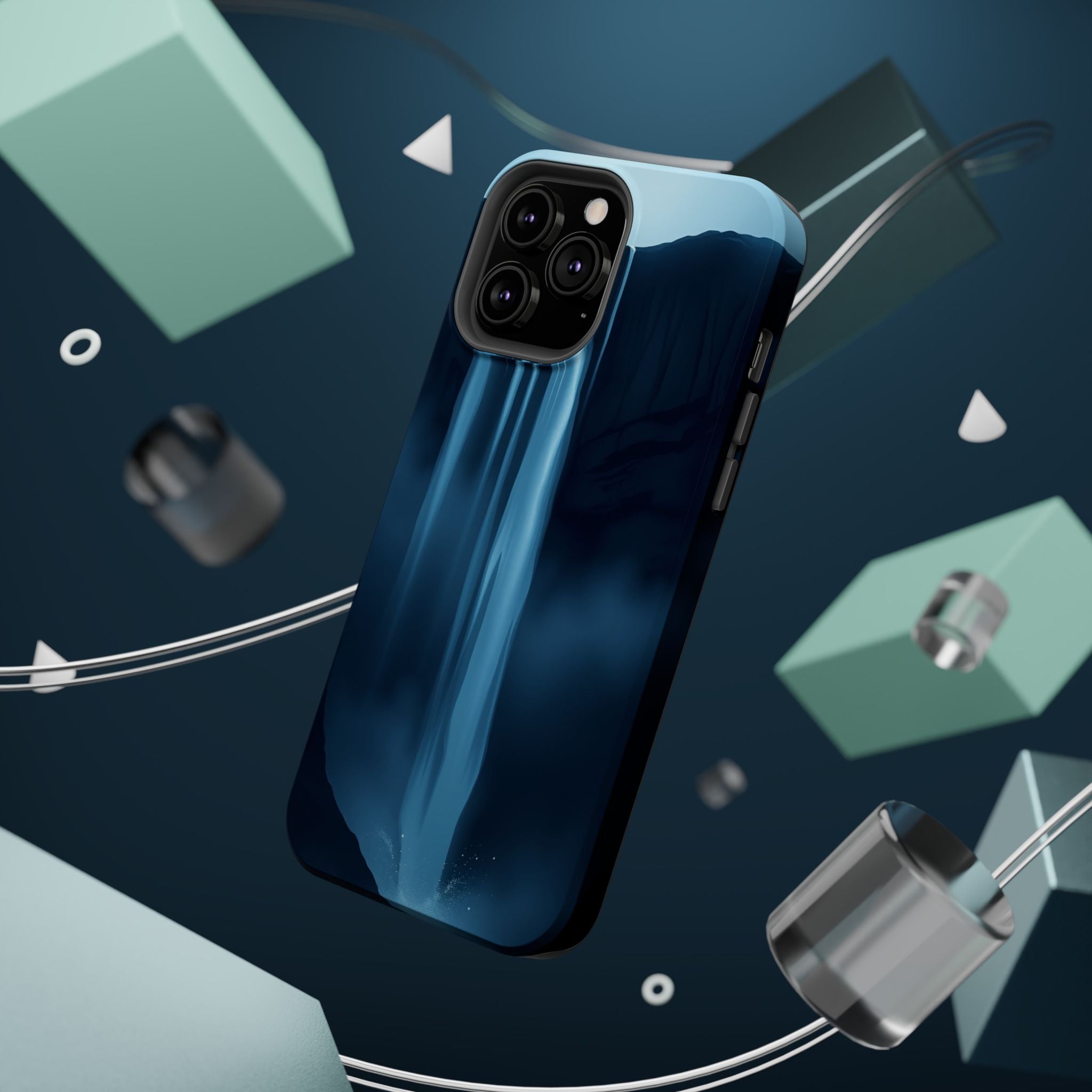 iPhone Midnight Blue And Silver Waterfall Mist Soft iPhone Finish · iPhone Case