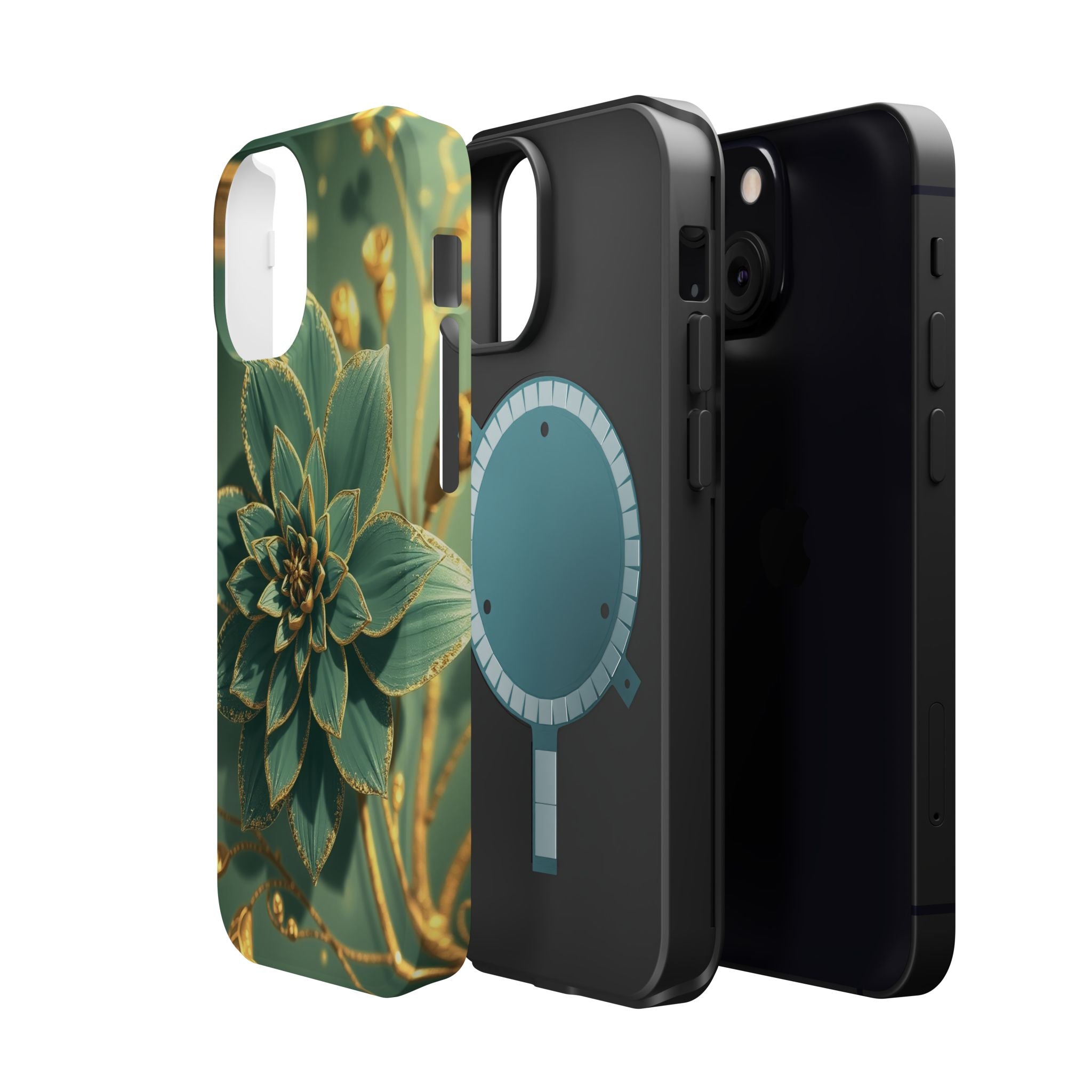 iPhone Floral Gold Foil Pixel Art -Bit Slim Everyday Designer Case · iPhone Case