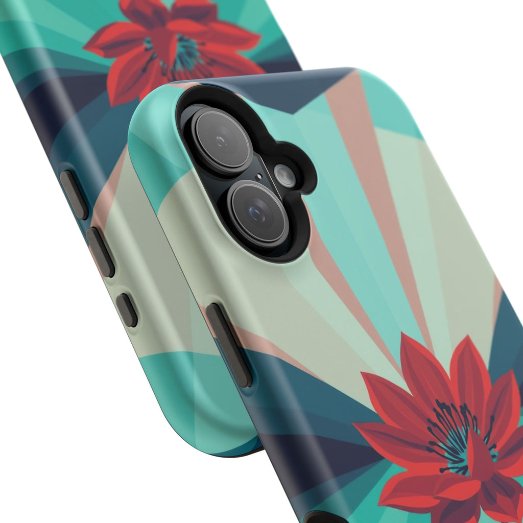 iPhone Teal And Coral Night Bloomer Slim Everyday Designer Case · iPhone Case
