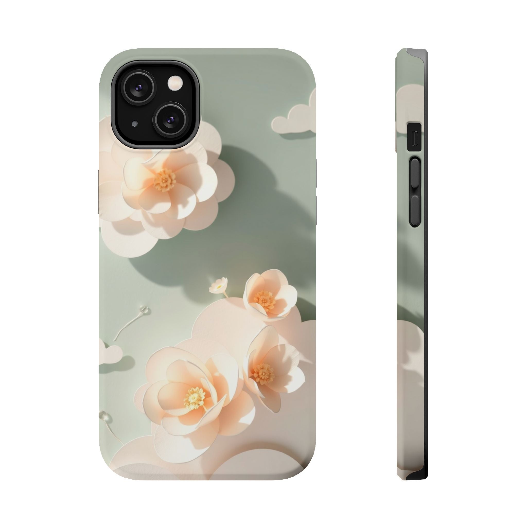 iPhone Sage And Ivory Pastel Floral Cloud Slim iPhone Everyday Designer · iPhone