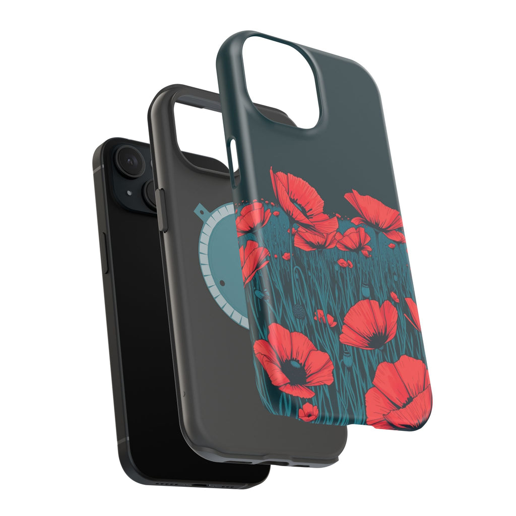 iPhone Poppy Field Dark Gothic Ink Clean Minimal Snap Cas Slim Snap Case · iPhon