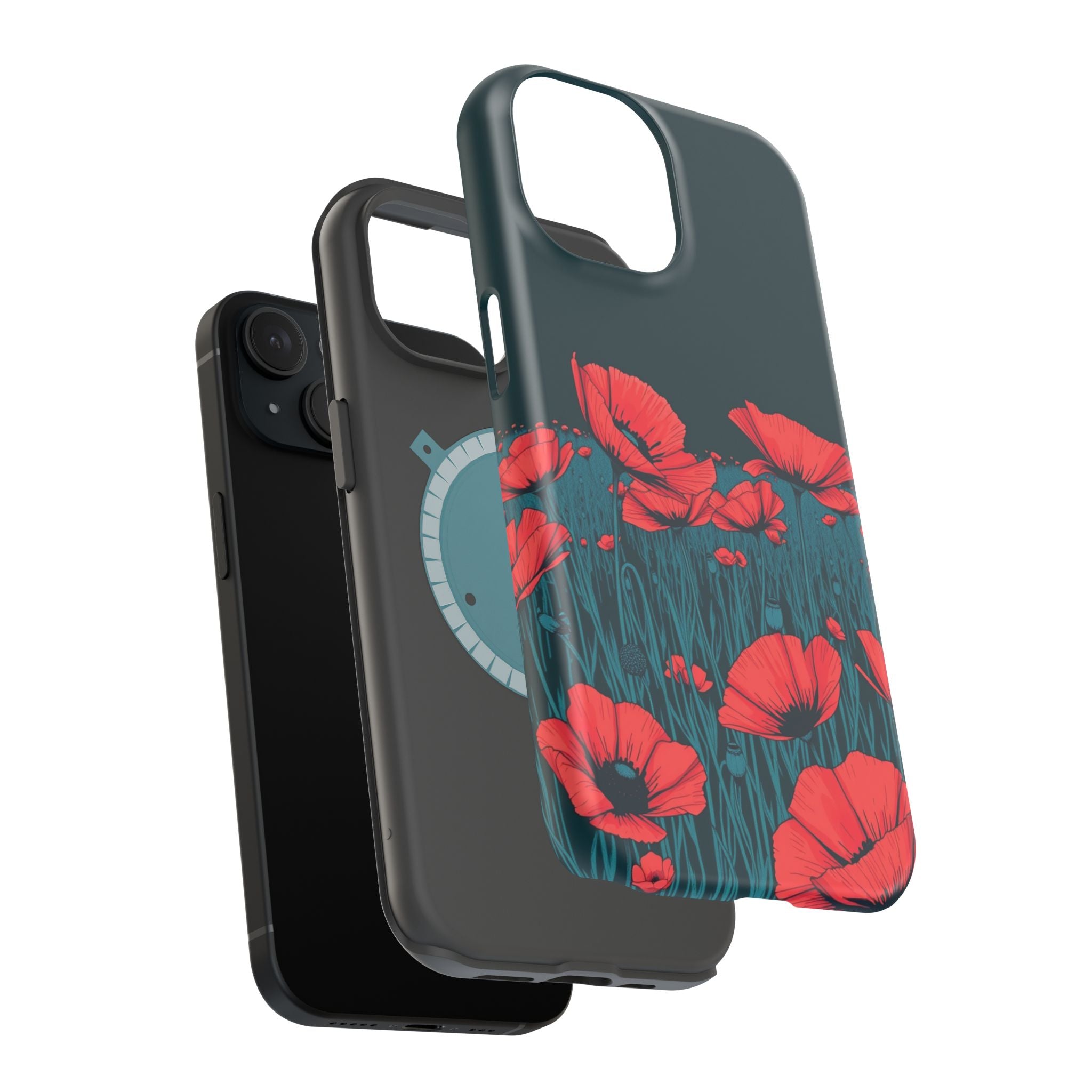 iPhone Poppy Field Dark Gothic Ink Clean Minimal Snap Cas Slim Snap Case · iPhon