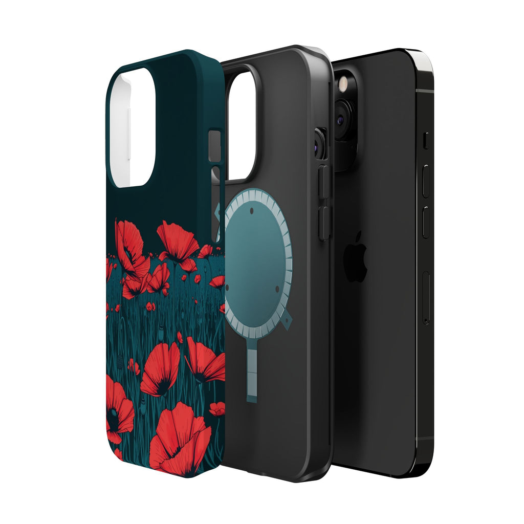 iPhone Poppy Field Dark Gothic Ink Clean Minimal Snap Cas Slim Snap Case · iPhon