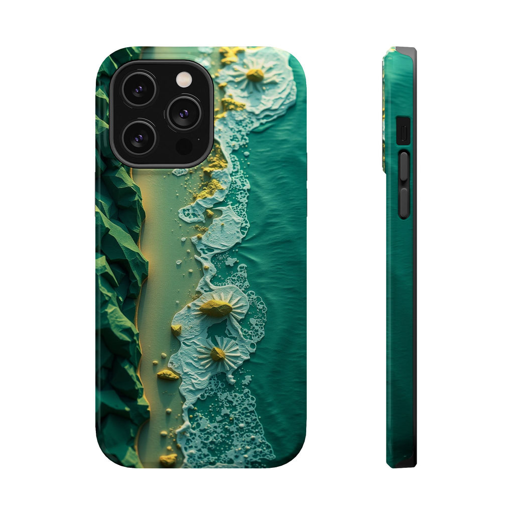 iPhone Emerald Green And Gold Shoreline Aerial Soft iPhone Finish · iPhone Case