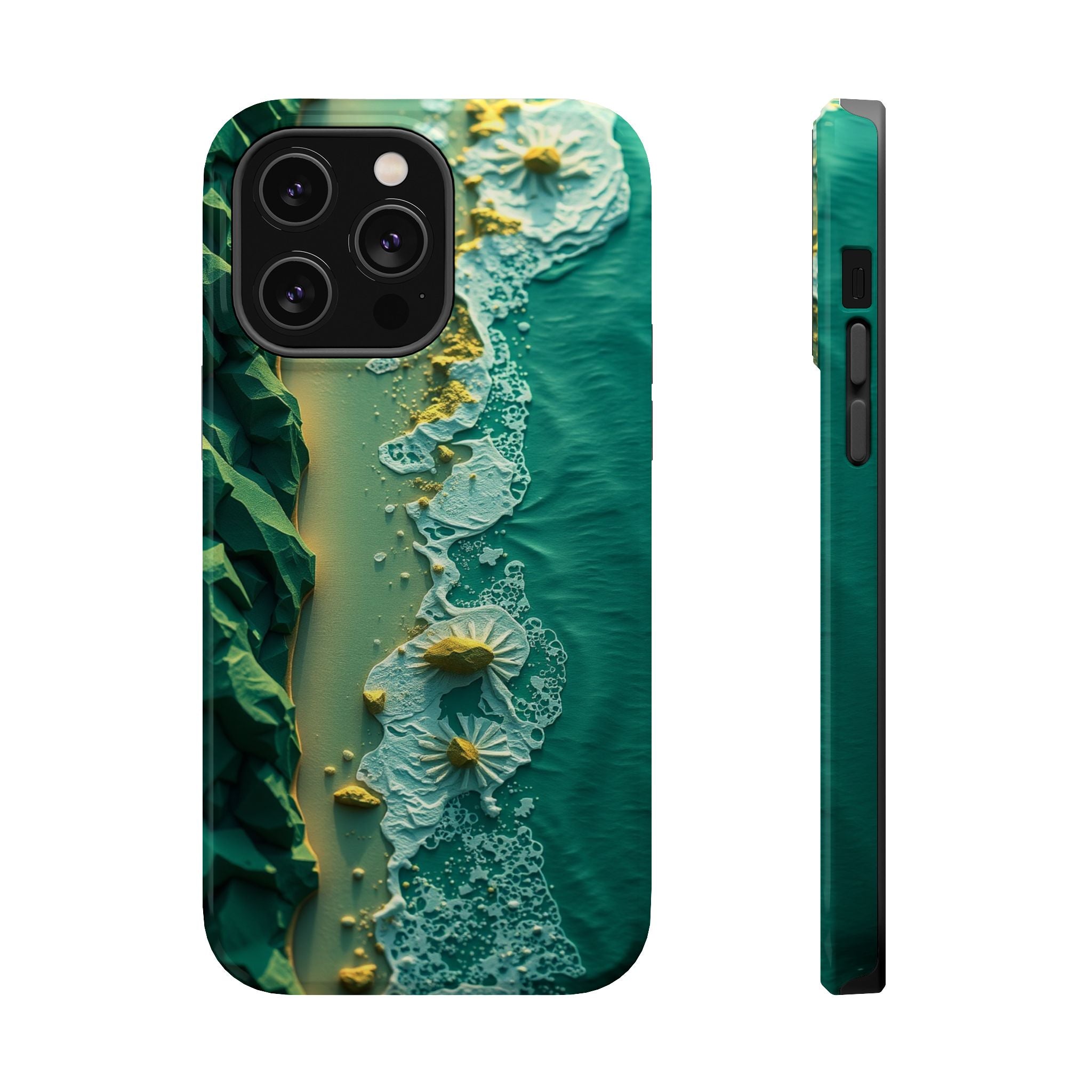 iPhone Emerald Green And Gold Shoreline Aerial Soft iPhone Finish · iPhone Case