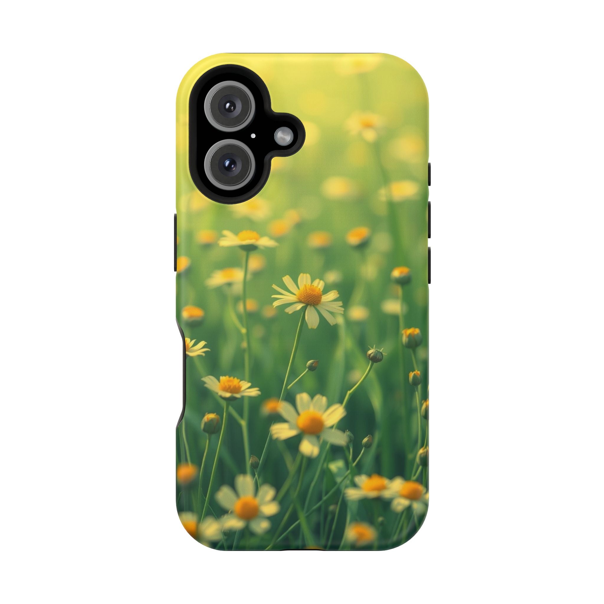 iPhone Emerald Green And Gold Wildflower Field Soft Finish Everyday · iPhone Cas