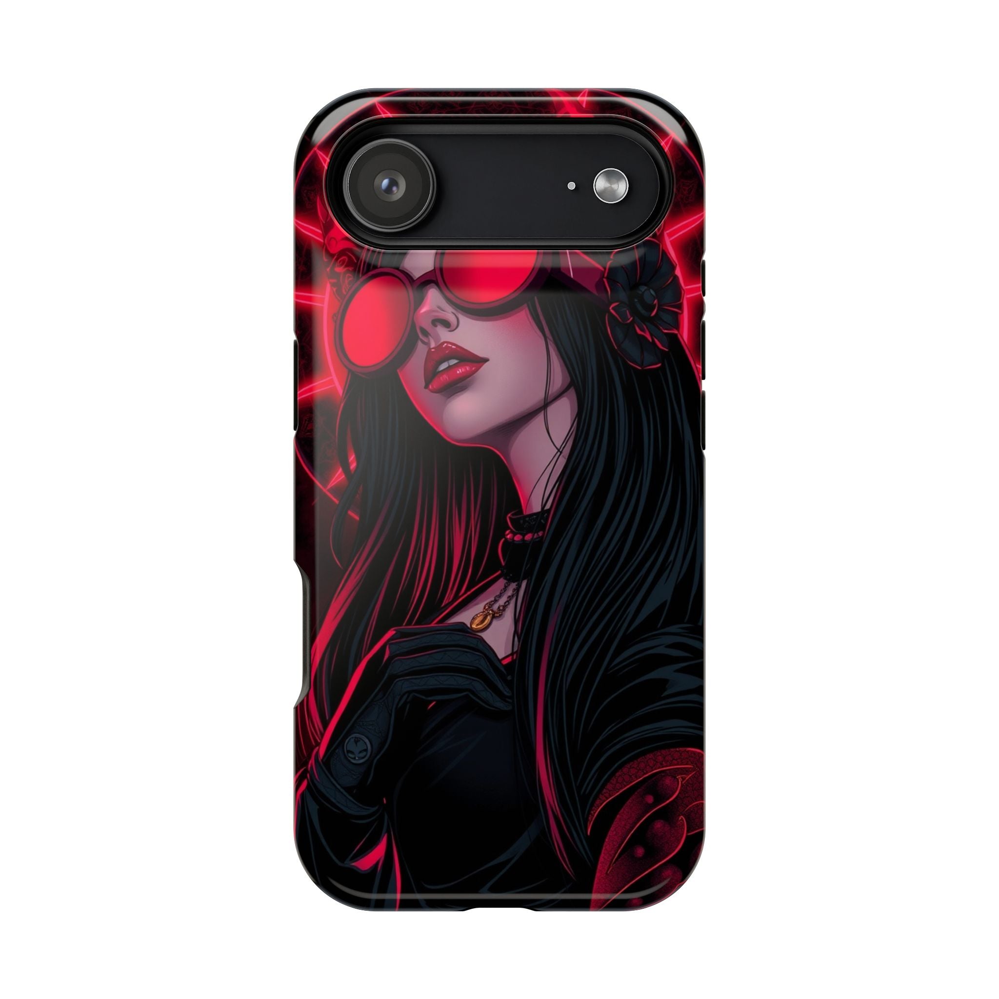 iPhone Black And Crimson Art Nouveau Female Slim Everyday Designer Case · iPhone