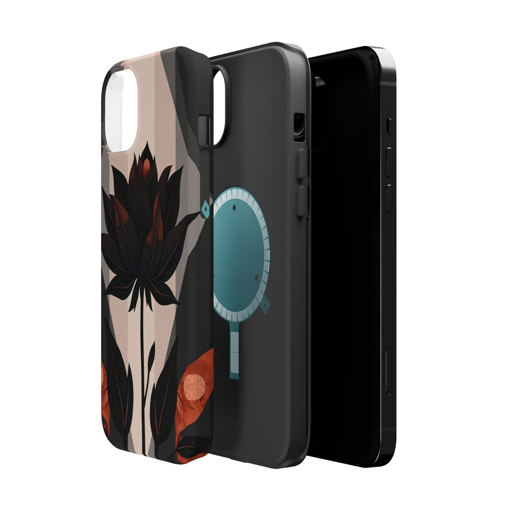 iPhone Charcoal And Copper Floral Silhouette Slim iPhone Everyday · iPhone Case