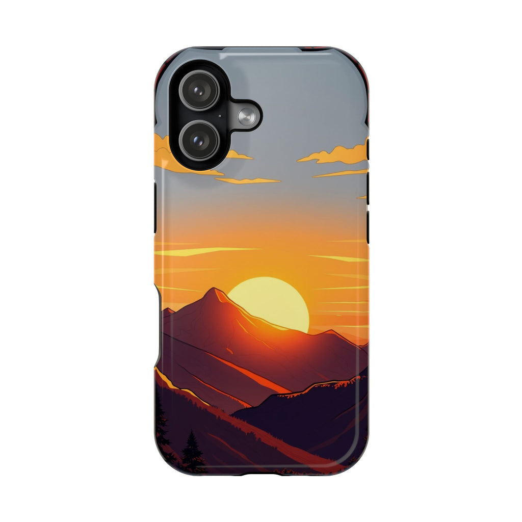 iPhone Sunset Amber And Peach Mountain at Sunrise iPhone Clean Minimal · iPhone