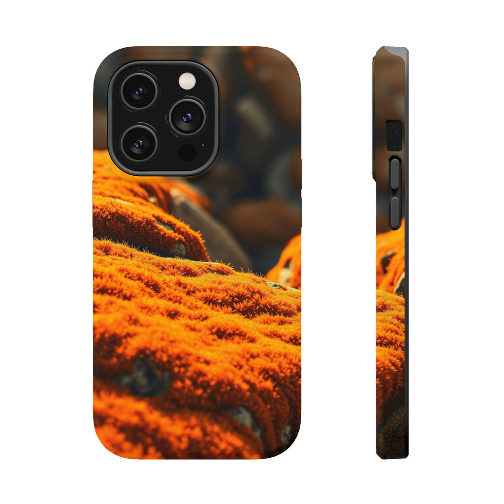 iPhone Burnt Orange And Sand Moss Covered Rocks Soft iPhone Finish · iPhone Case