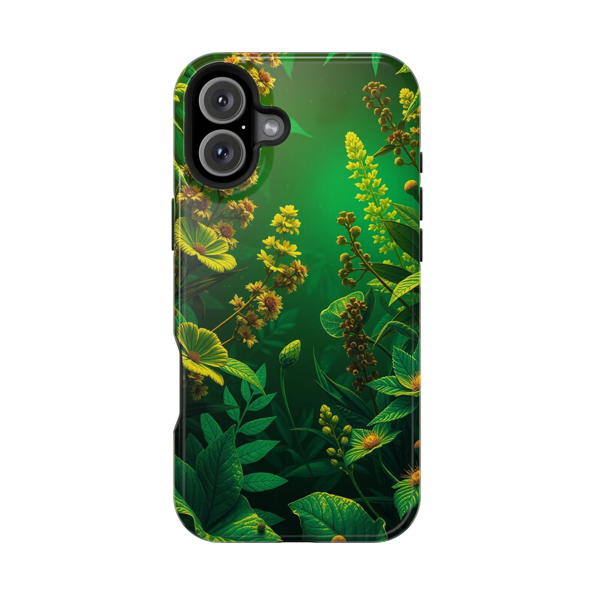 iPhone Emerald Green And Gold Vintage Botanicals Print Slim Snap Case · iPhone C