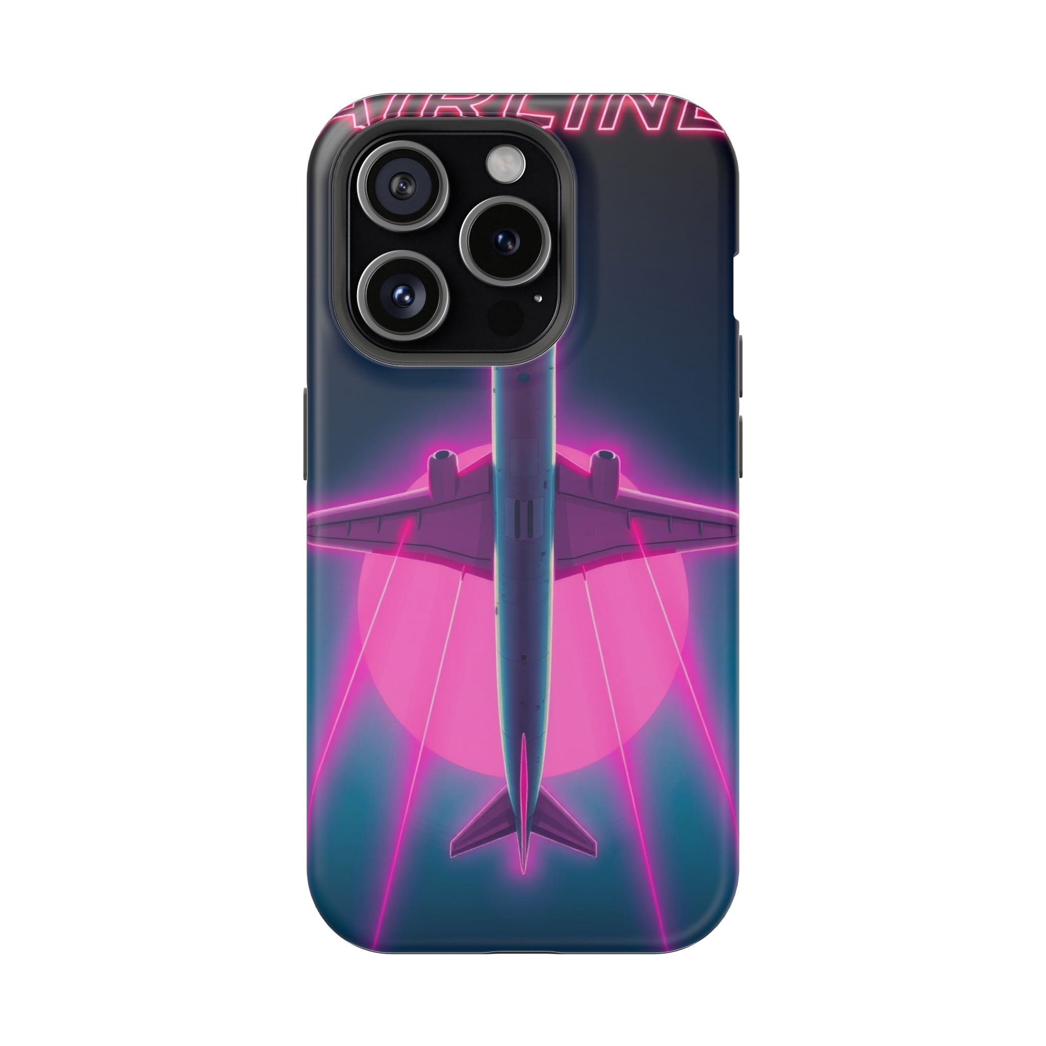 iPhone Cyan And Magenta Retro Airline Poster Slim Everyday Designer Case · iPhon