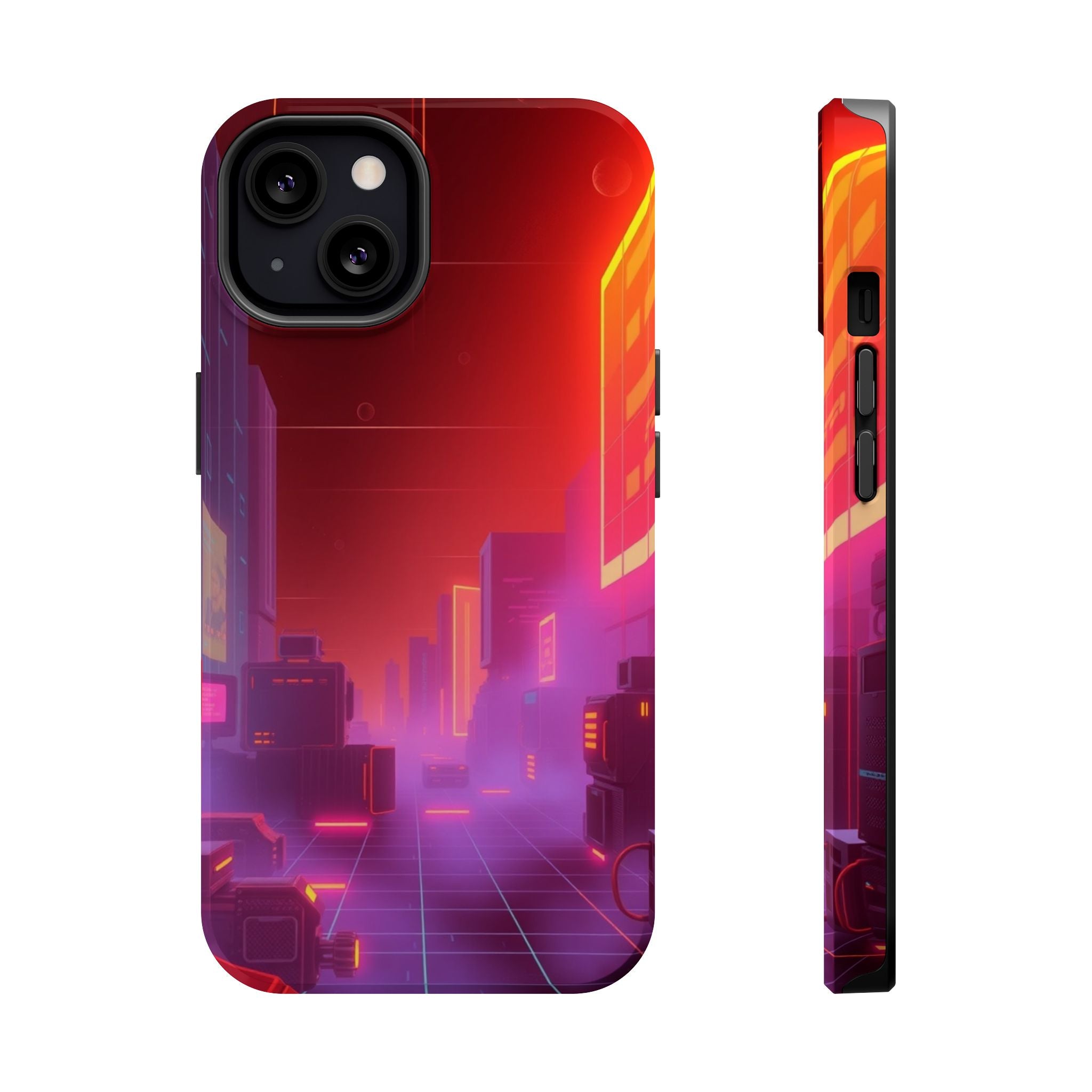 iPhone Dreamy 80s Grid Synthwave Design Slim Everyday Designer Case · iPhone Cas