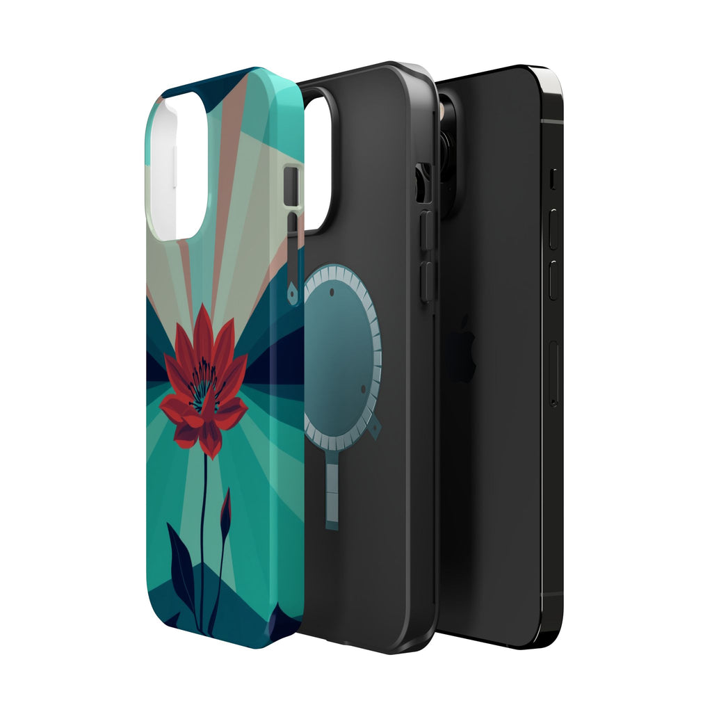 iPhone Teal And Coral Night Bloomer Slim Everyday Designer Case · iPhone Case