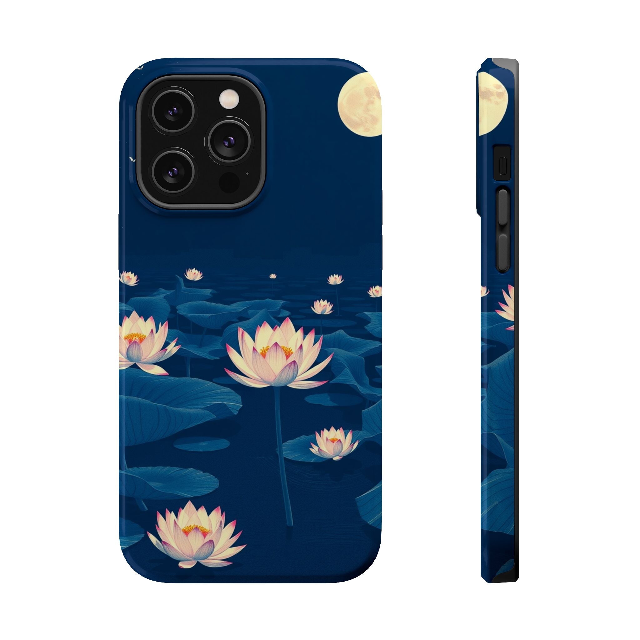 iPhone Midnight Blue And Silver Lotus Pond Slim iPhone Everyday · iPhone Case