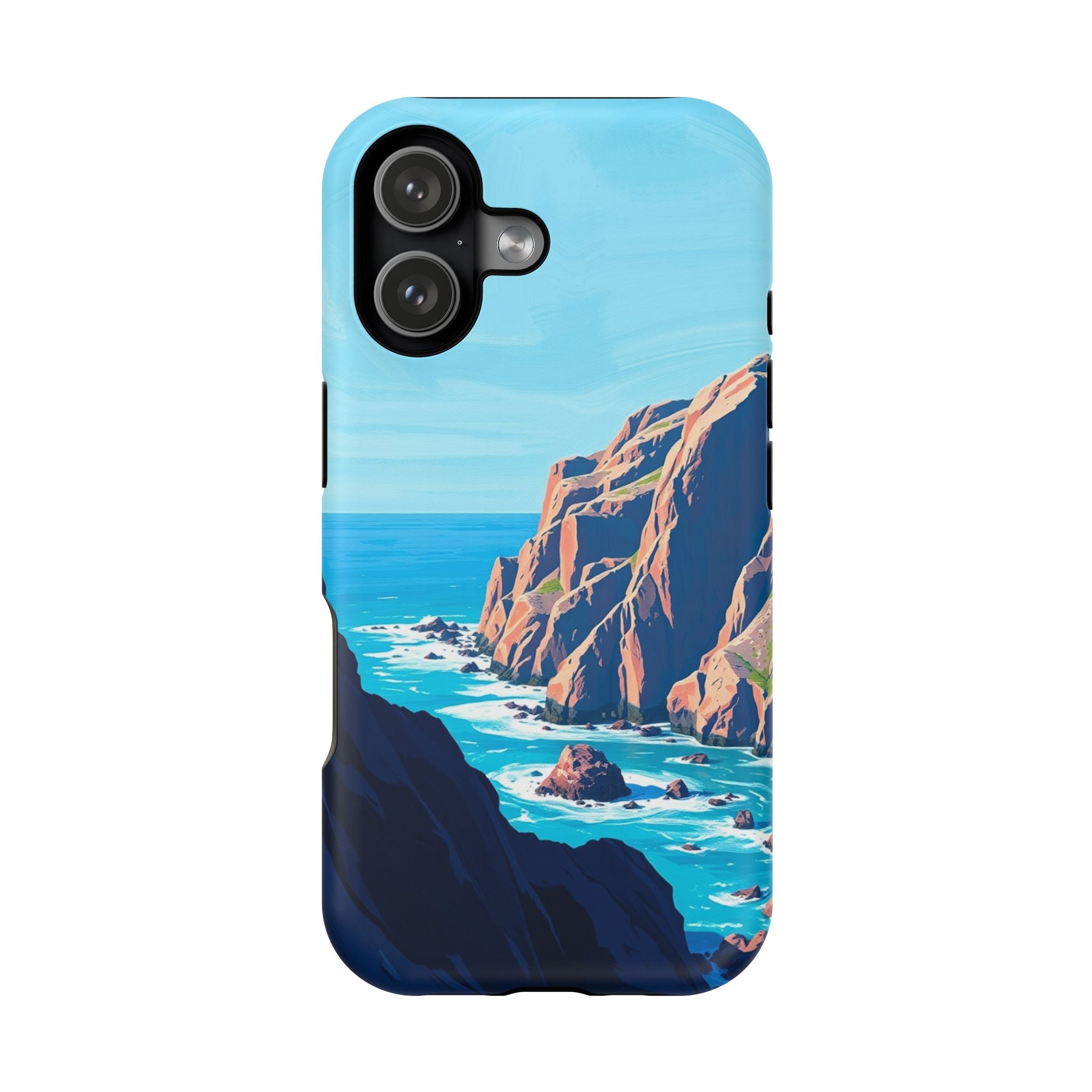 iPhone Rocky Coastline Oil Painting Impressionist iPhone Clean Minimal · iPhone