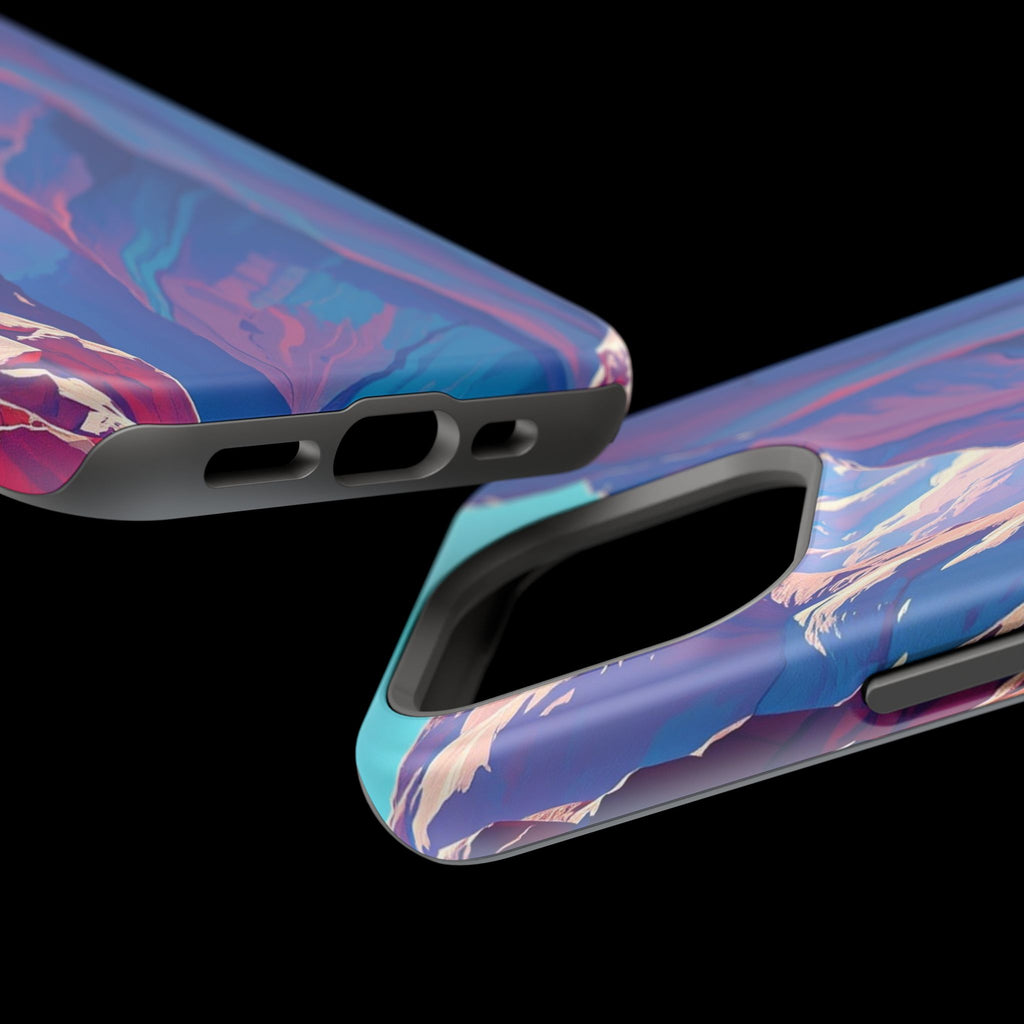 iPhone Cyan And Magenta Canyon Wall Slim Everyday Designer Case · iPhone Case