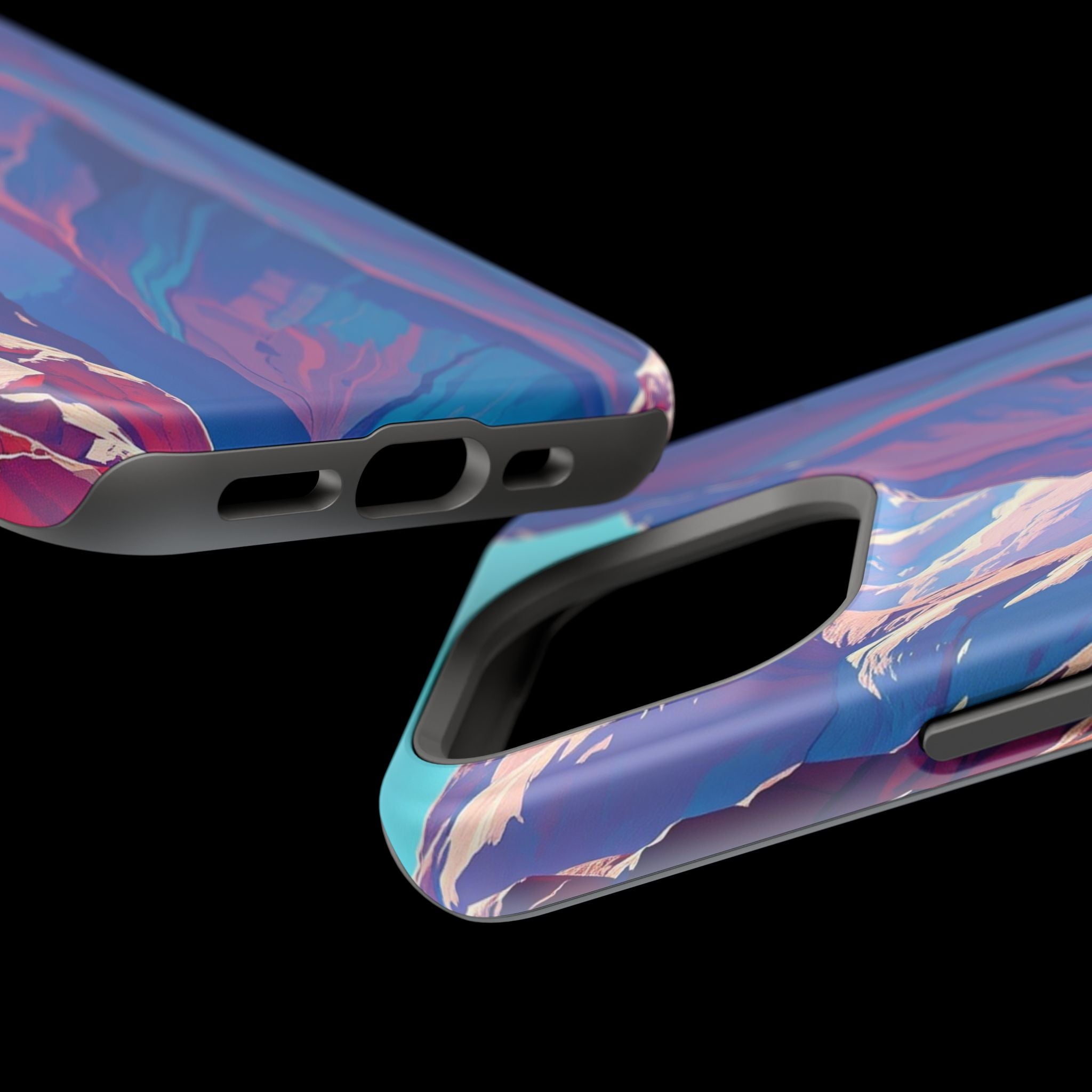 iPhone Cyan And Magenta Canyon Wall Slim Everyday Designer Case · iPhone Case
