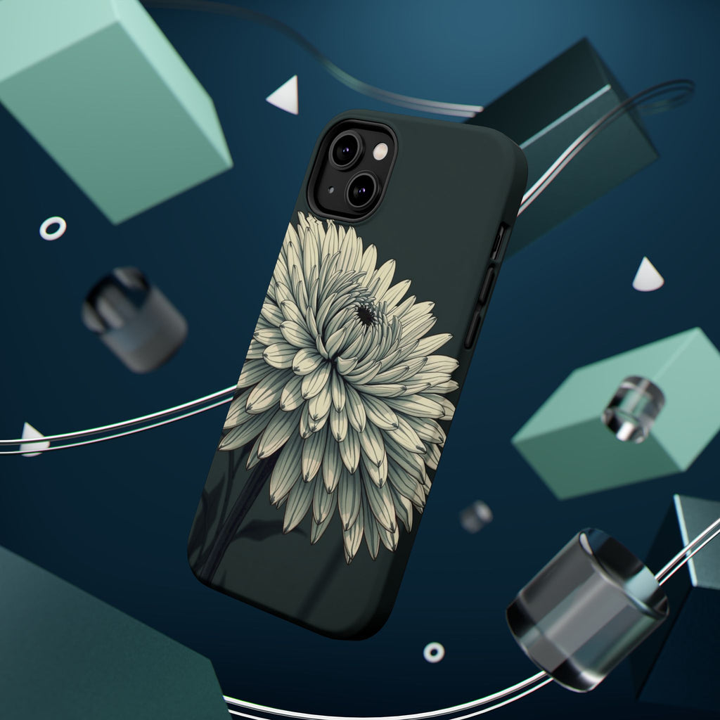iPhone Chrysanthemum Classic Dark Gothic Ink Carry Case Slim Snap Case · iPhone