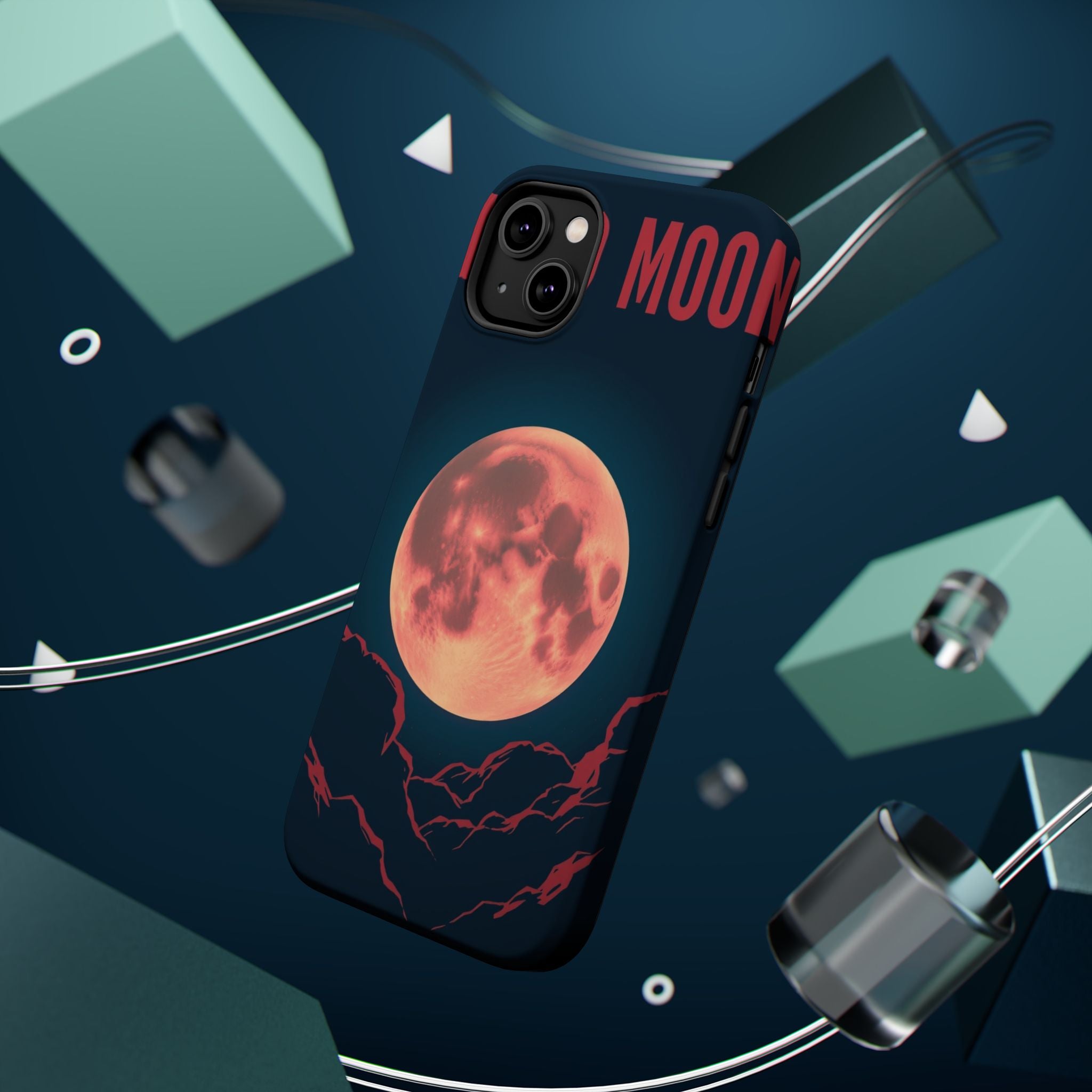 iPhone Blood Moon Rise Vintage Retro Poster Slim Everyday Designer Case · iPhone