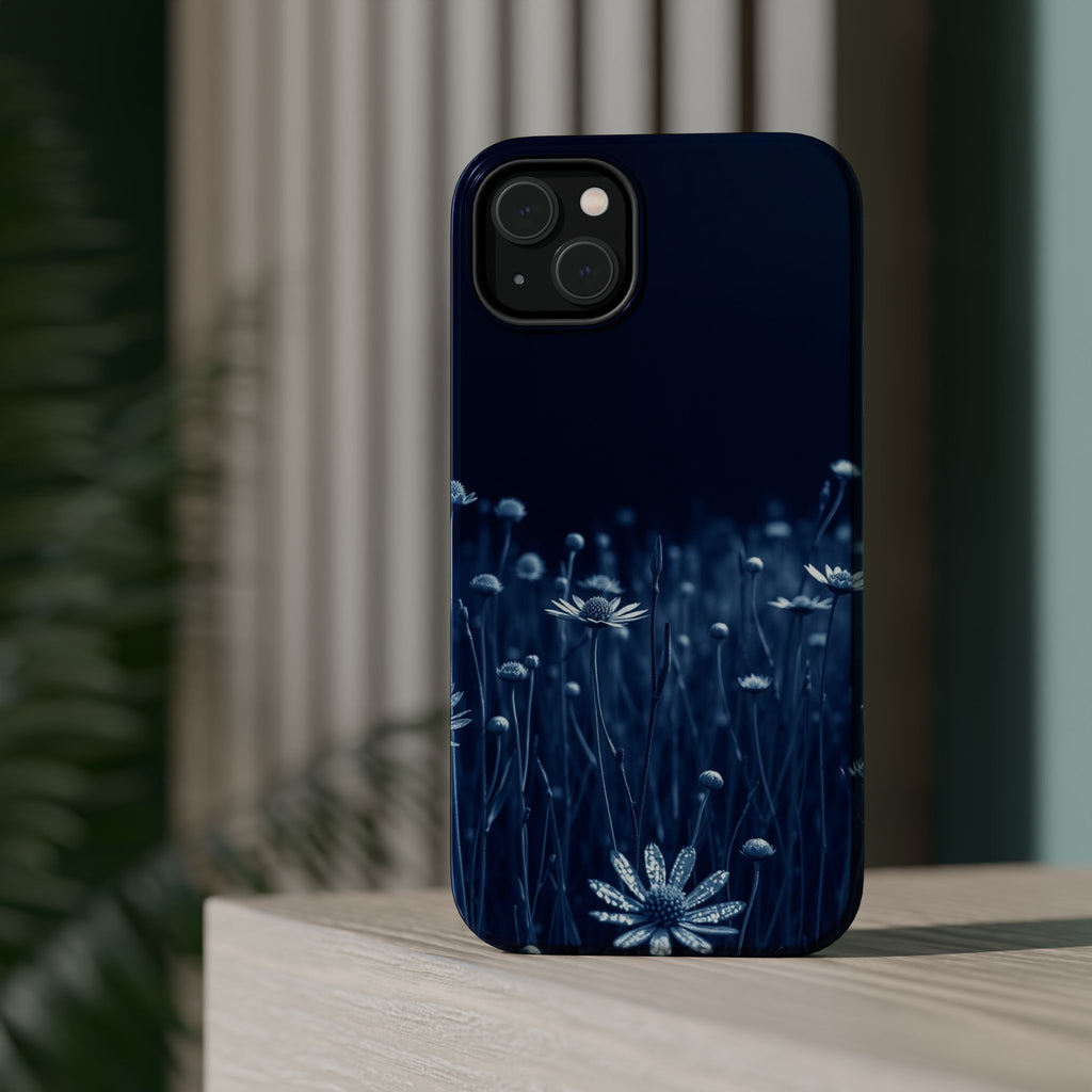 iPhone Midnight Blue And Silver Wildflower Field Clean iPhone Minimal · iPhone C