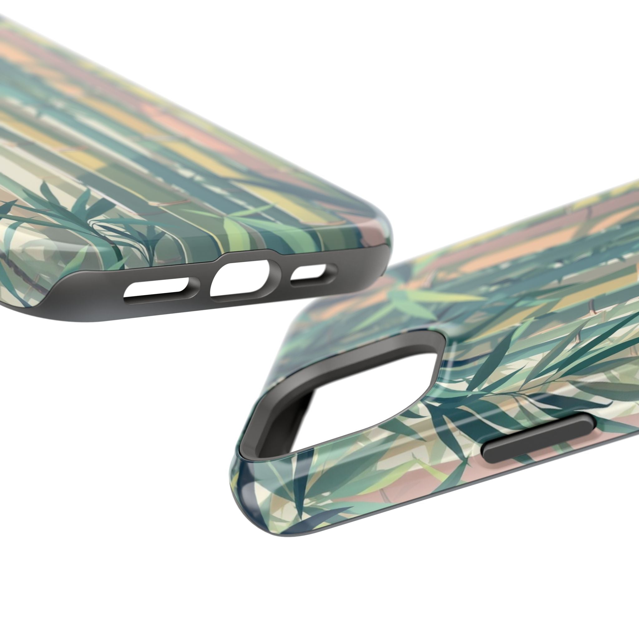 iPhone Mint And Blush Bamboo Grove Bold Modern Everyday Snap Case · iPhone Case