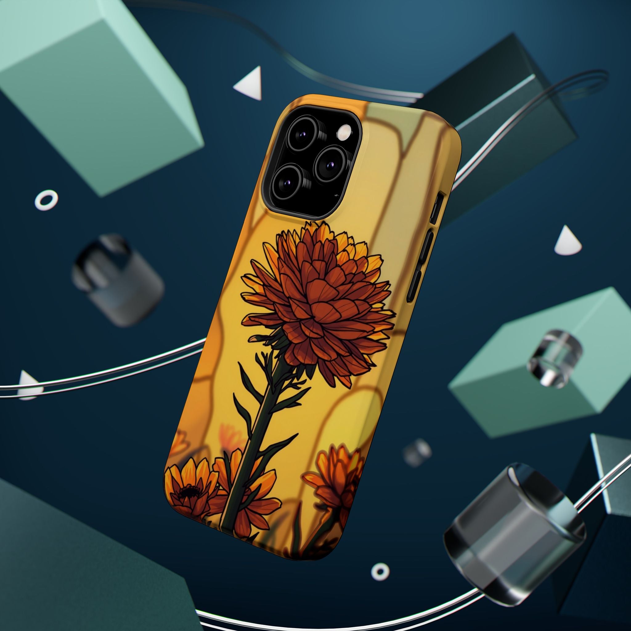 iPhone Sunset Amber And Peach Ranunculus Stack Soft iPhone Finish · iPhone Case