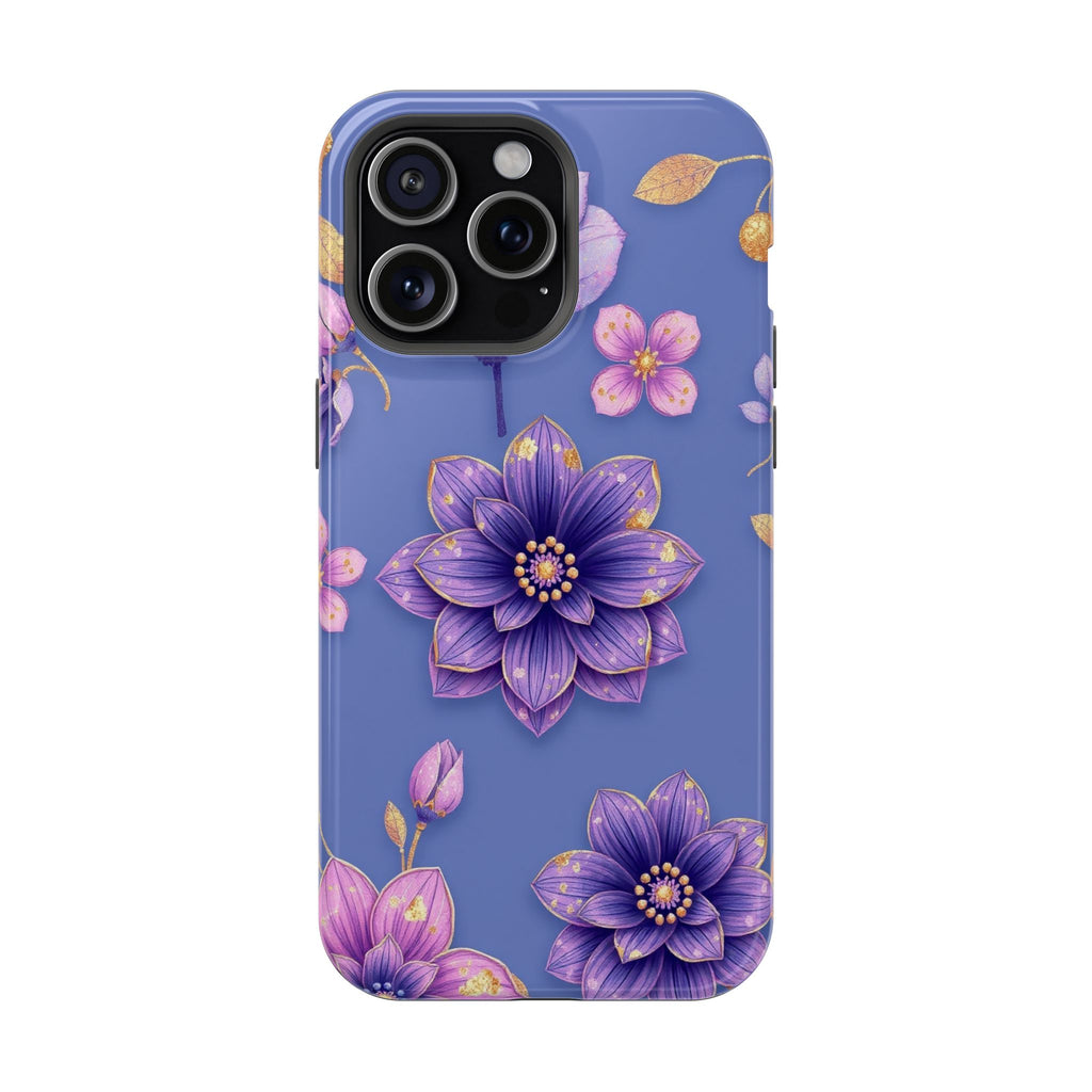 iPhone Indigo And Violet Floral Gold Foil Slim iPhone Everyday Designer · iPhone