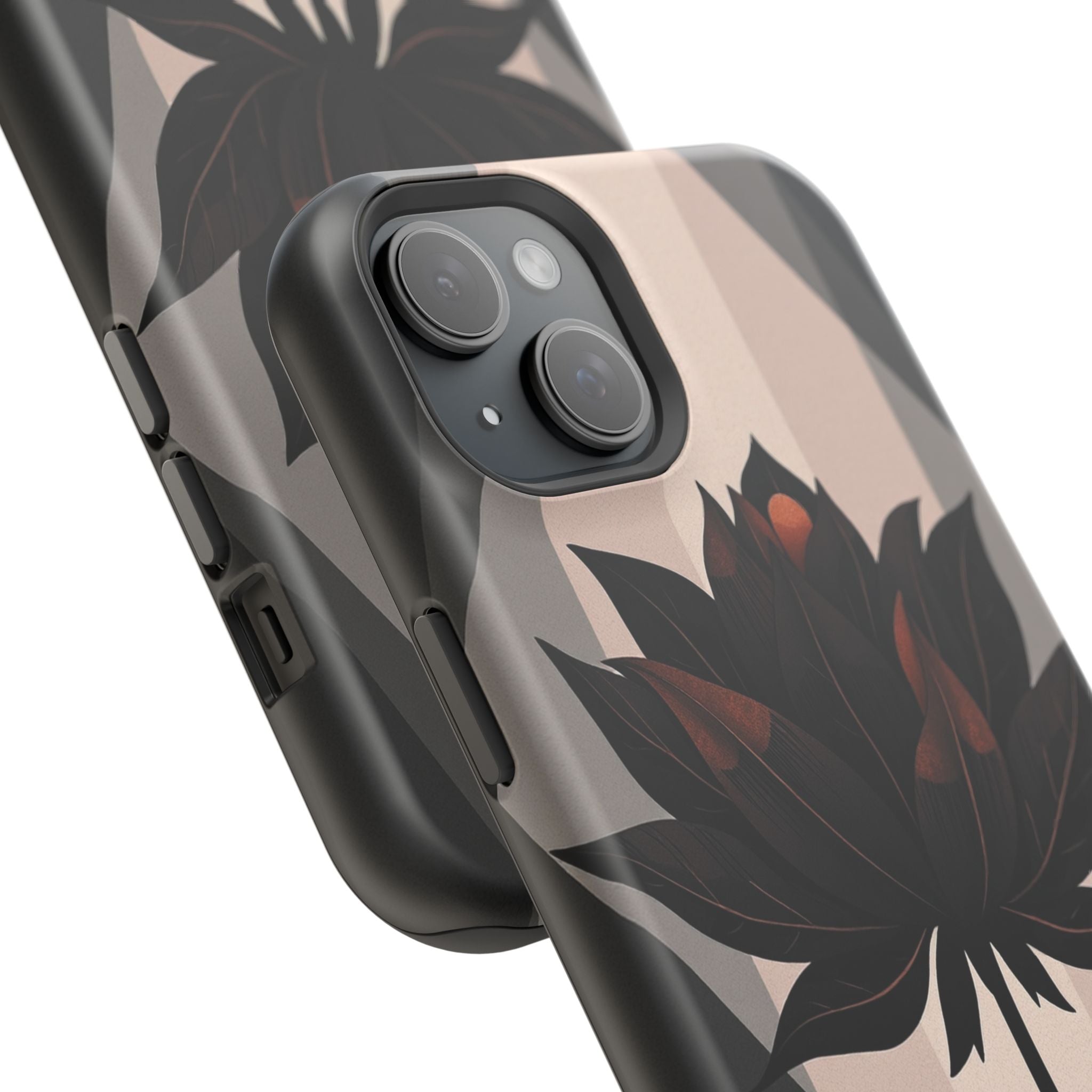 iPhone Charcoal And Copper Floral Silhouette Slim iPhone Everyday · iPhone Case