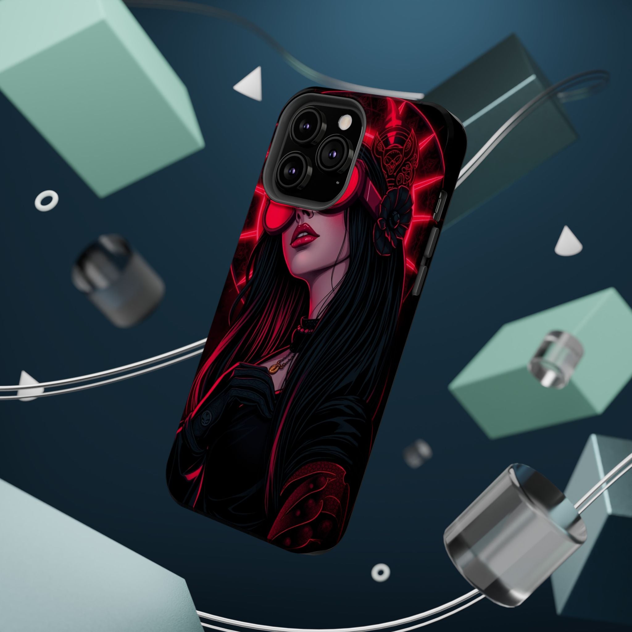 iPhone Black And Crimson Art Nouveau Female Slim Everyday Designer Case · iPhone
