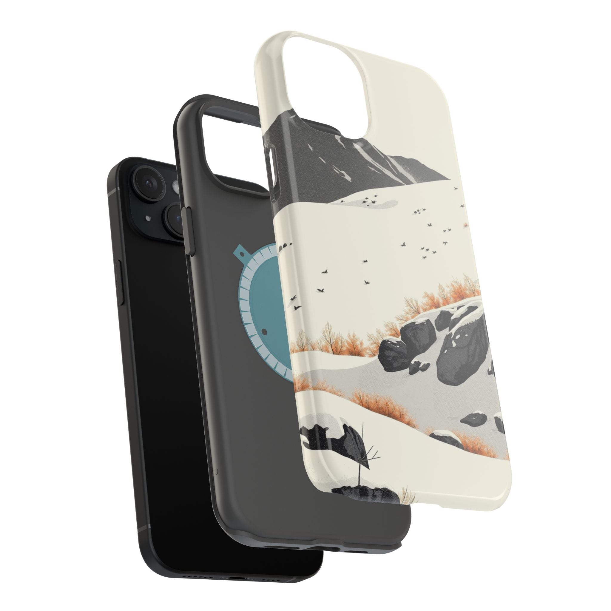 iPhone Snow Field Risograph Print Bold Modern Everyday Snap Case · iPhone Case