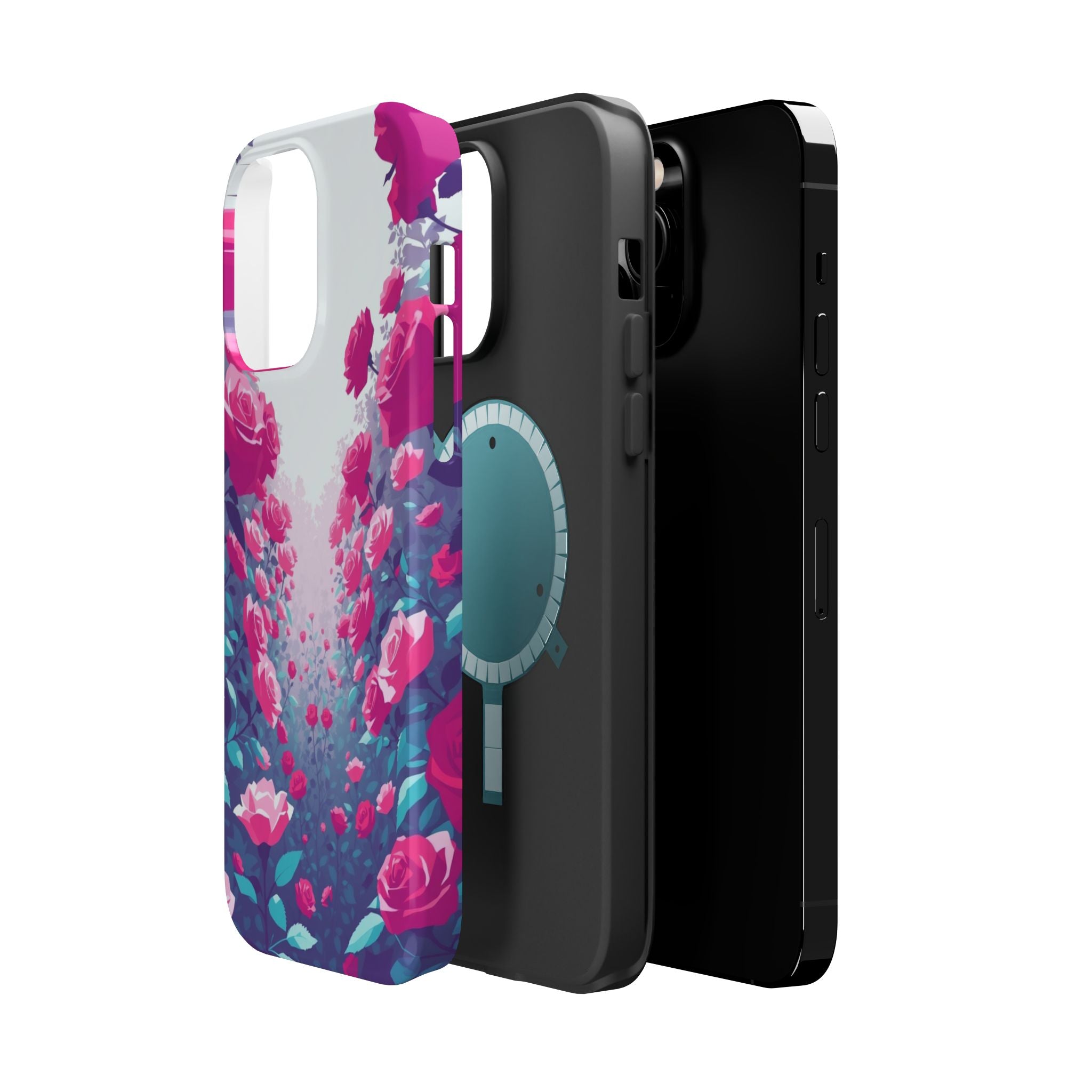iPhone Cyan And Magenta Rose Garden Slim Everyday Designer Case · iPhone Case