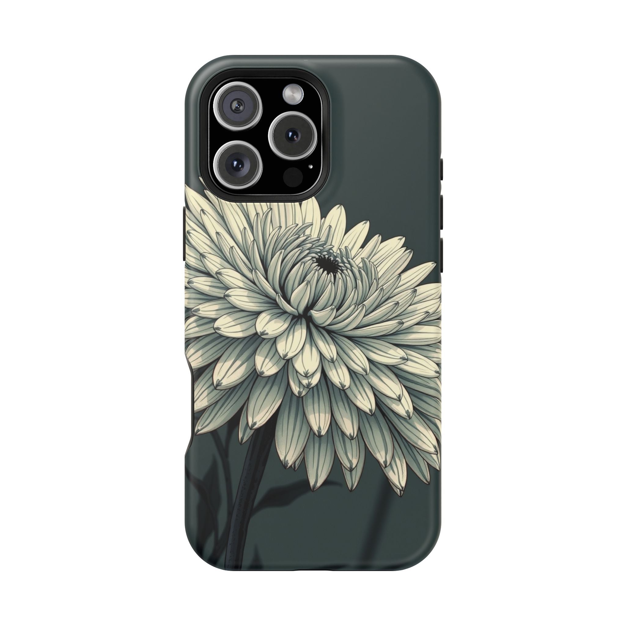 iPhone Chrysanthemum Classic Dark Gothic Ink Carry Case Slim Snap Case · iPhone