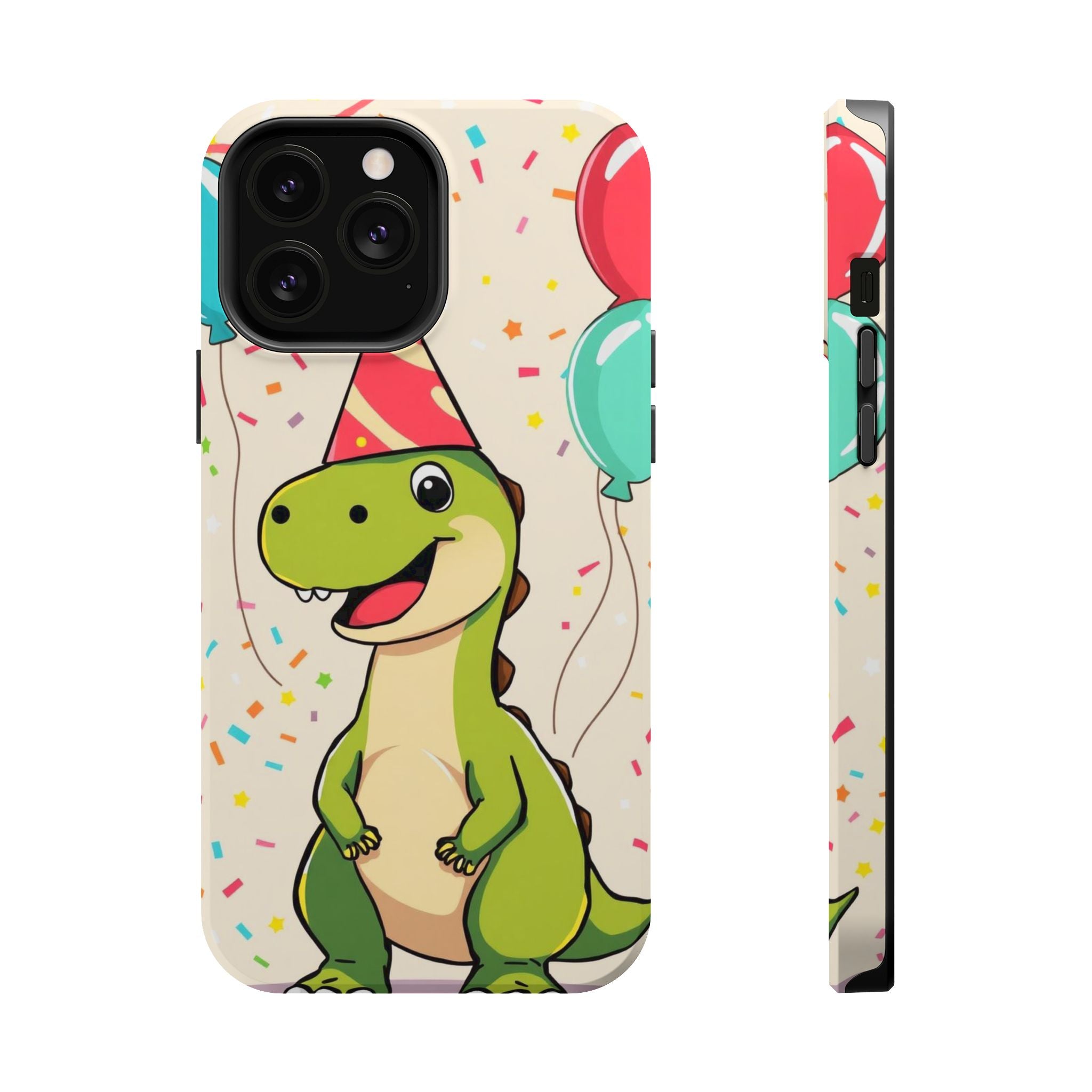 iPhone Dino with Party Hat Kids Fun Phone Case Gift Slim Snap Case · iPhone Case