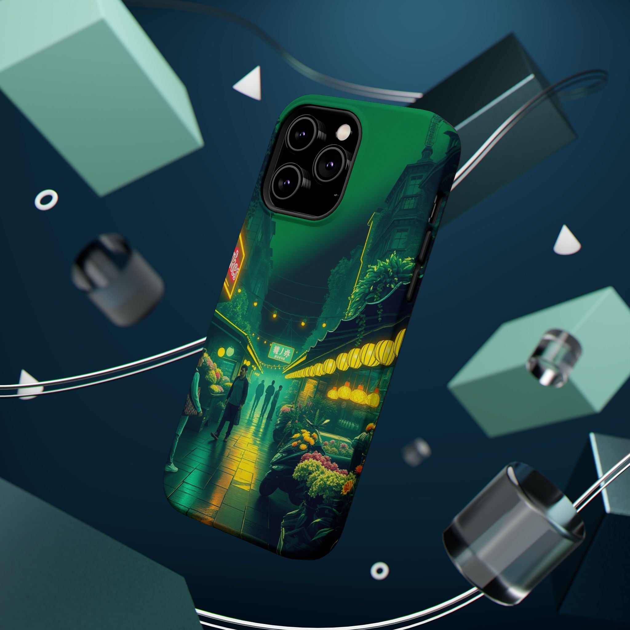 iPhone Flower Market Neon Cyberpunk Slim Everyday Designer Case · iPhone Case