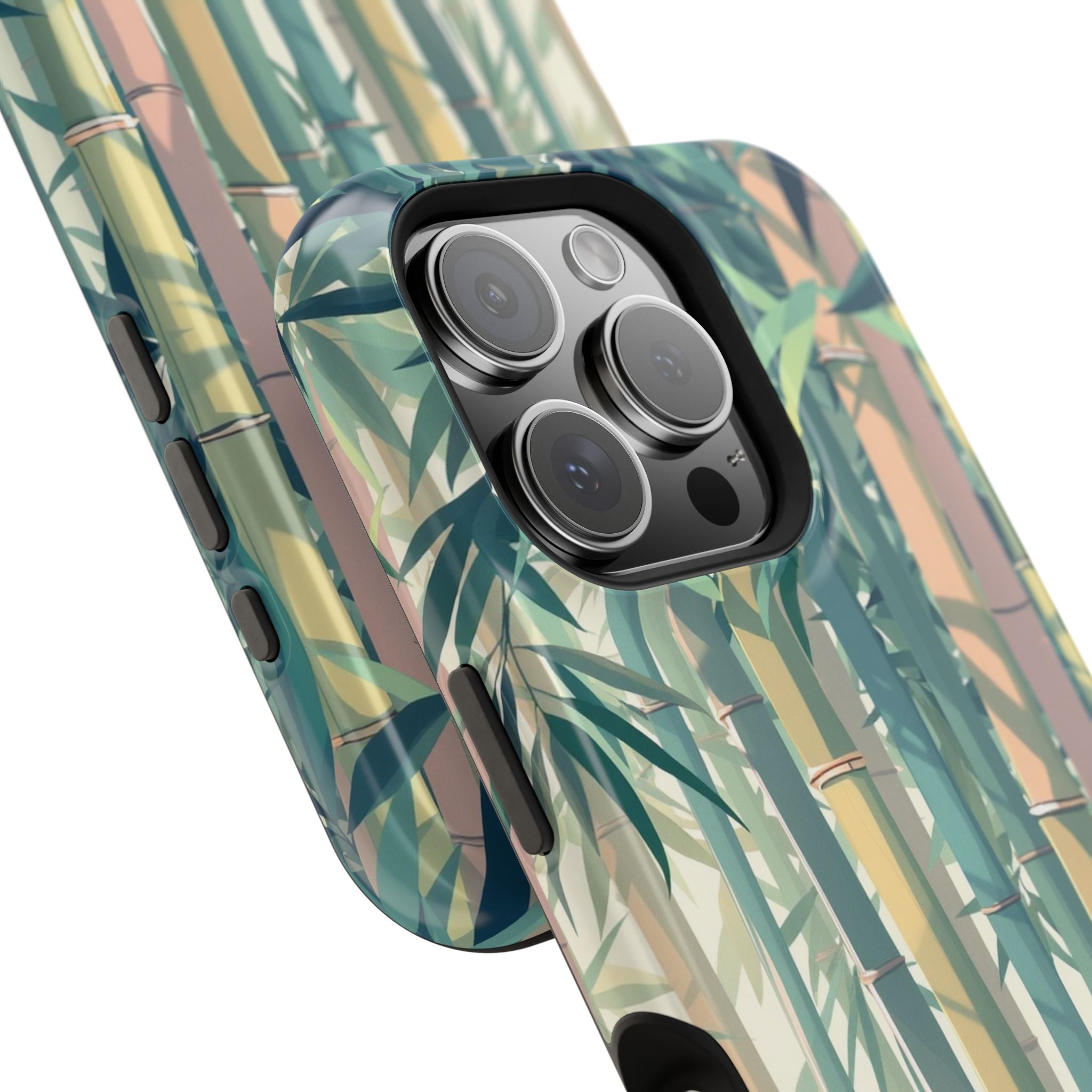 iPhone Mint And Blush Bamboo Grove Bold Modern Everyday Snap Case · iPhone Case