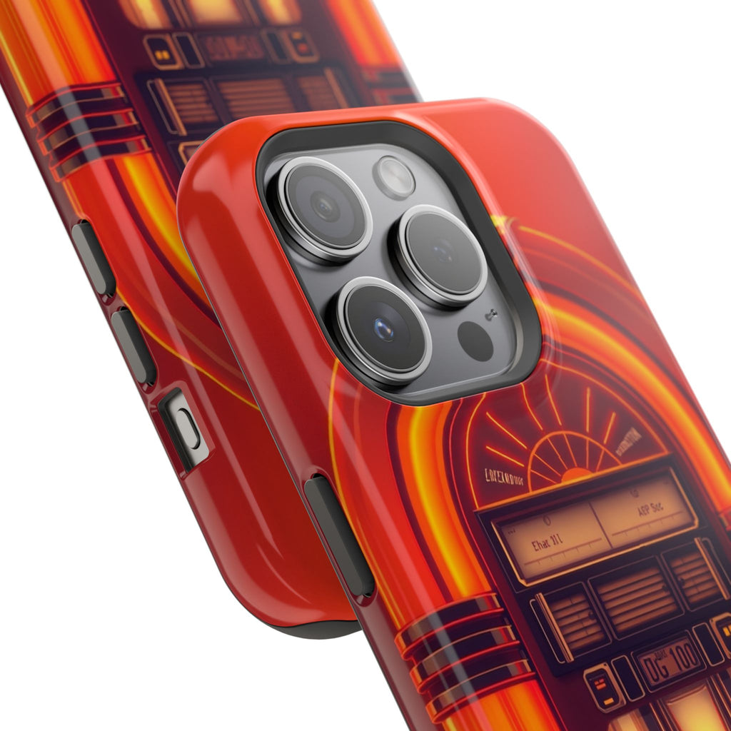 iPhone Jukebox Glow Neon Cyberpunk Bold Modern Everyday Snap Case · iPhone Case
