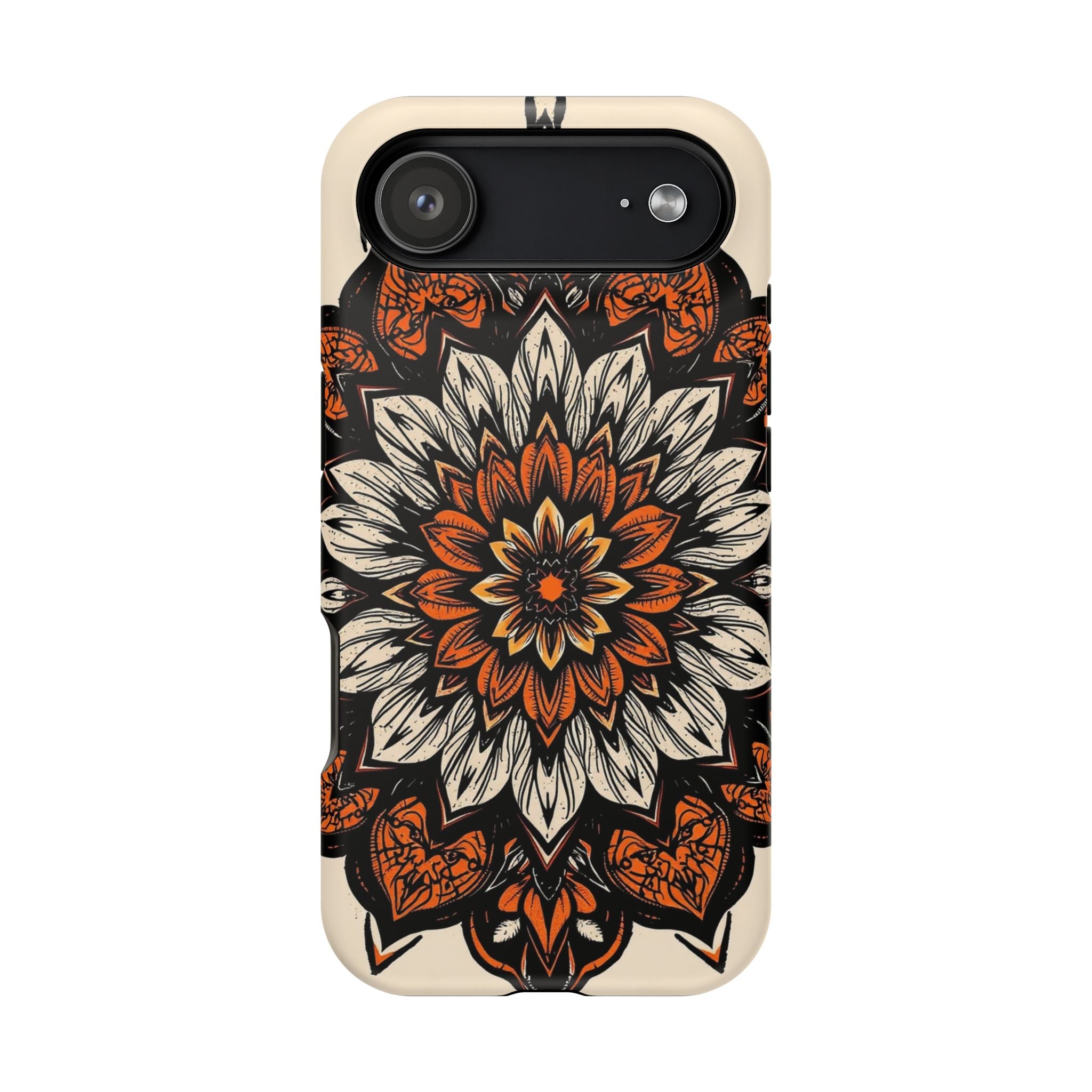 iPhone Burnt Orange And Sand Floral Mandala Slim Snap Cas Carry Case · iPhone Ca
