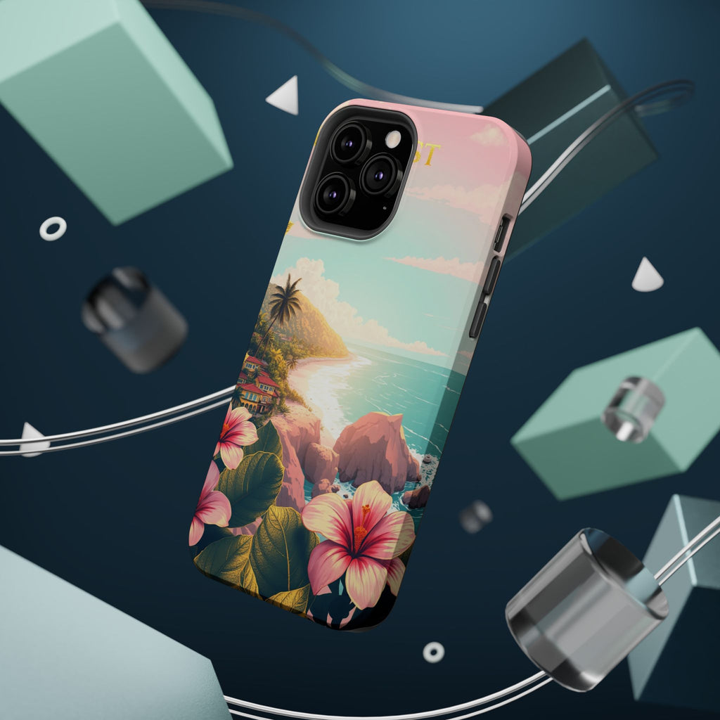 iPhone Mint And Blush Hibiscus Coast Slim Everyday iPhone 14 Designer · iPhone C