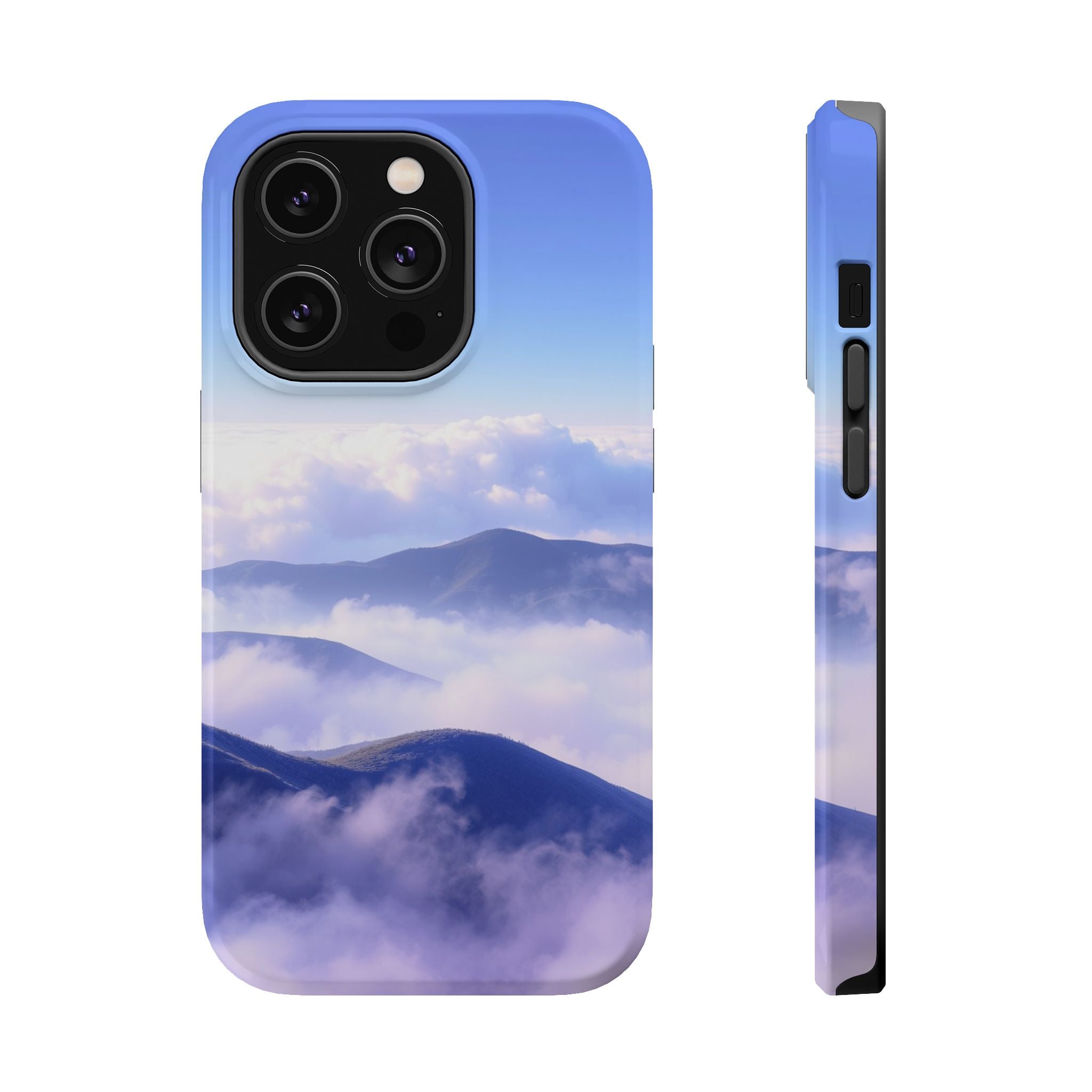 iPhone Dreamy Fog Rolling Over Hills Design Soft iPhone 20 Finish · iPhone Case
