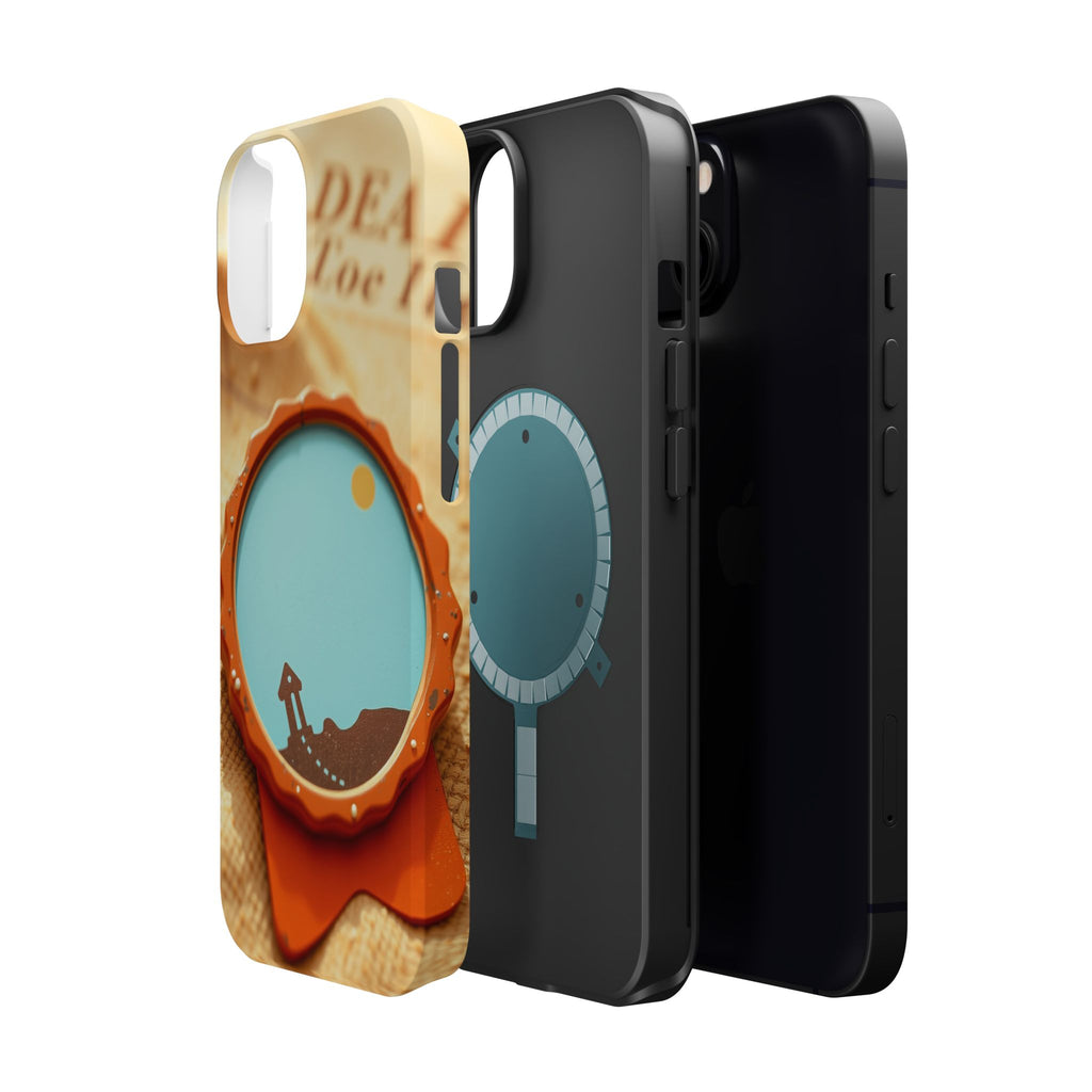iPhone Burnt Orange And Sand Retro Travel Badge Soft Finish Everyday Case · iPho