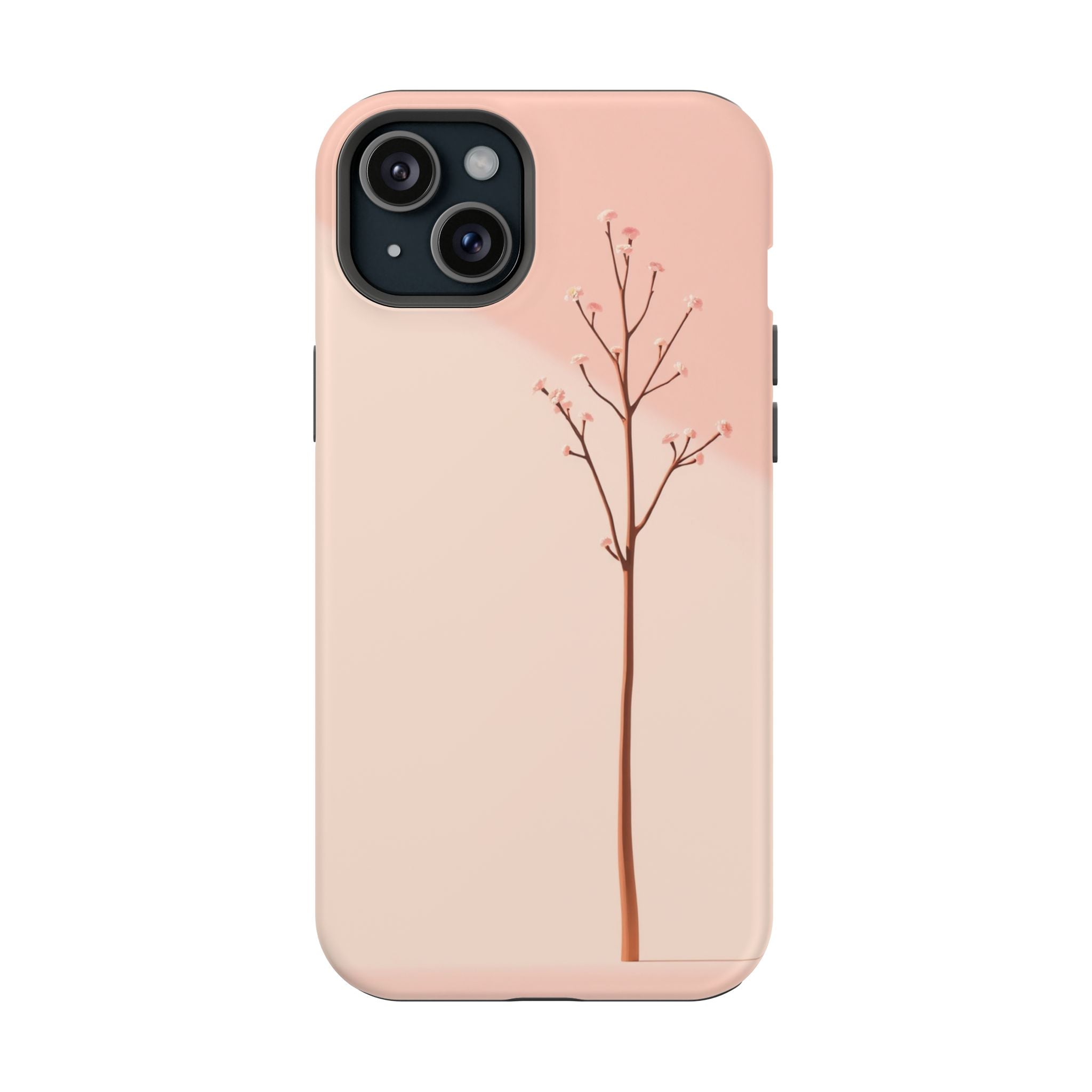 iPhone Rose Pink And Cream Minimalist Stem Slim iPhone Everyday · iPhone Case