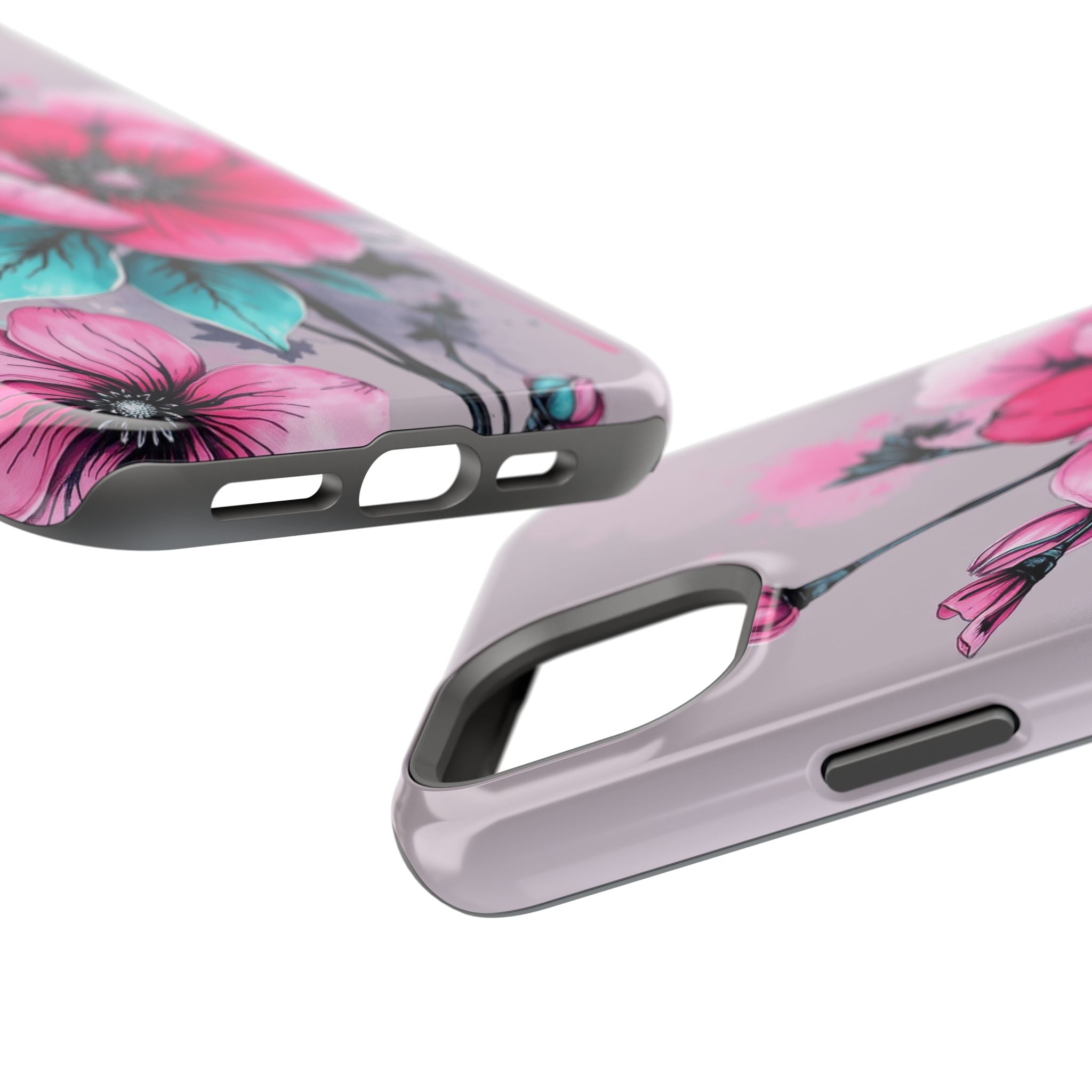 iPhone Mint And Blush Floral Ink Wash Slim Everyday Designer Case · iPhone Case