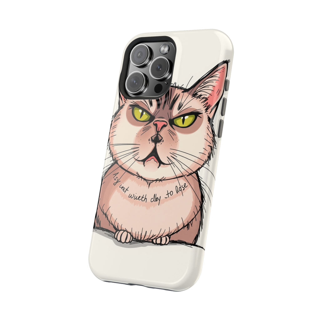 iPhone Sarcastic Cat Verdict Hand-Drawn Sketch Soft Finish Everyday Case · iPhon