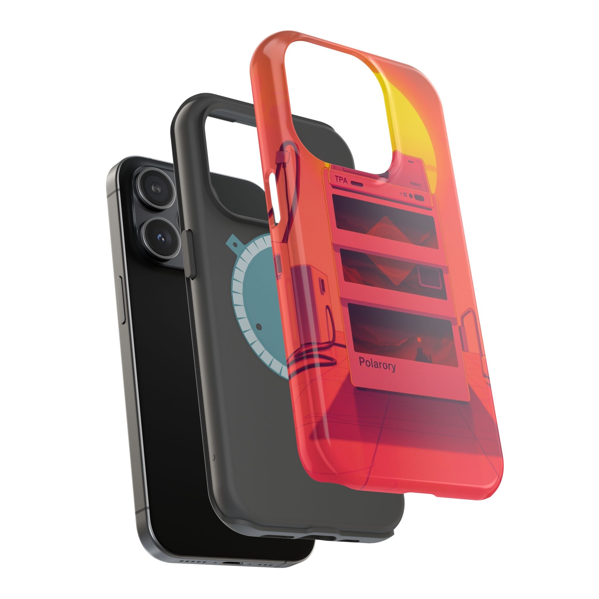 iPhone Polaroid Stack Memory Neon Cyberpunk Slim Everyday Designer Case · iPhone