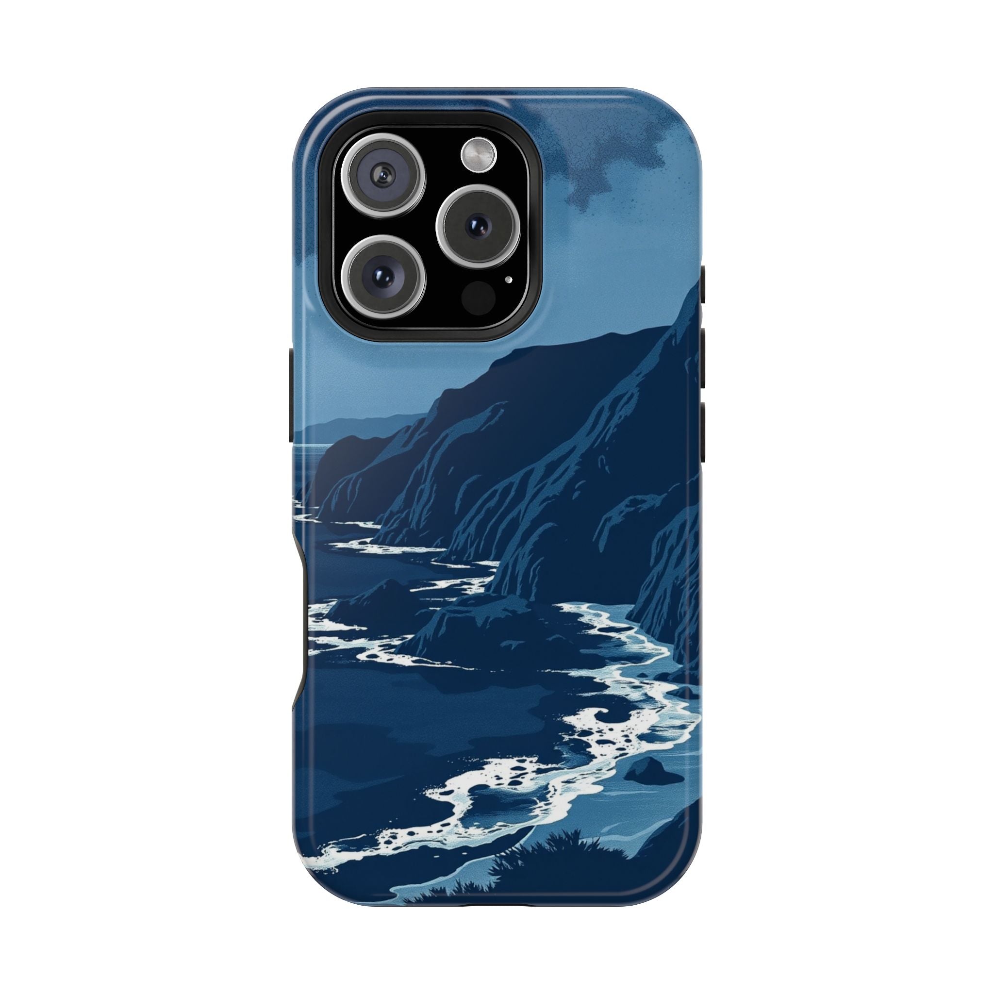 iPhone Midnight Blue And Silver Hibiscus Coast Carry Case Slim Snap Case · iPhon
